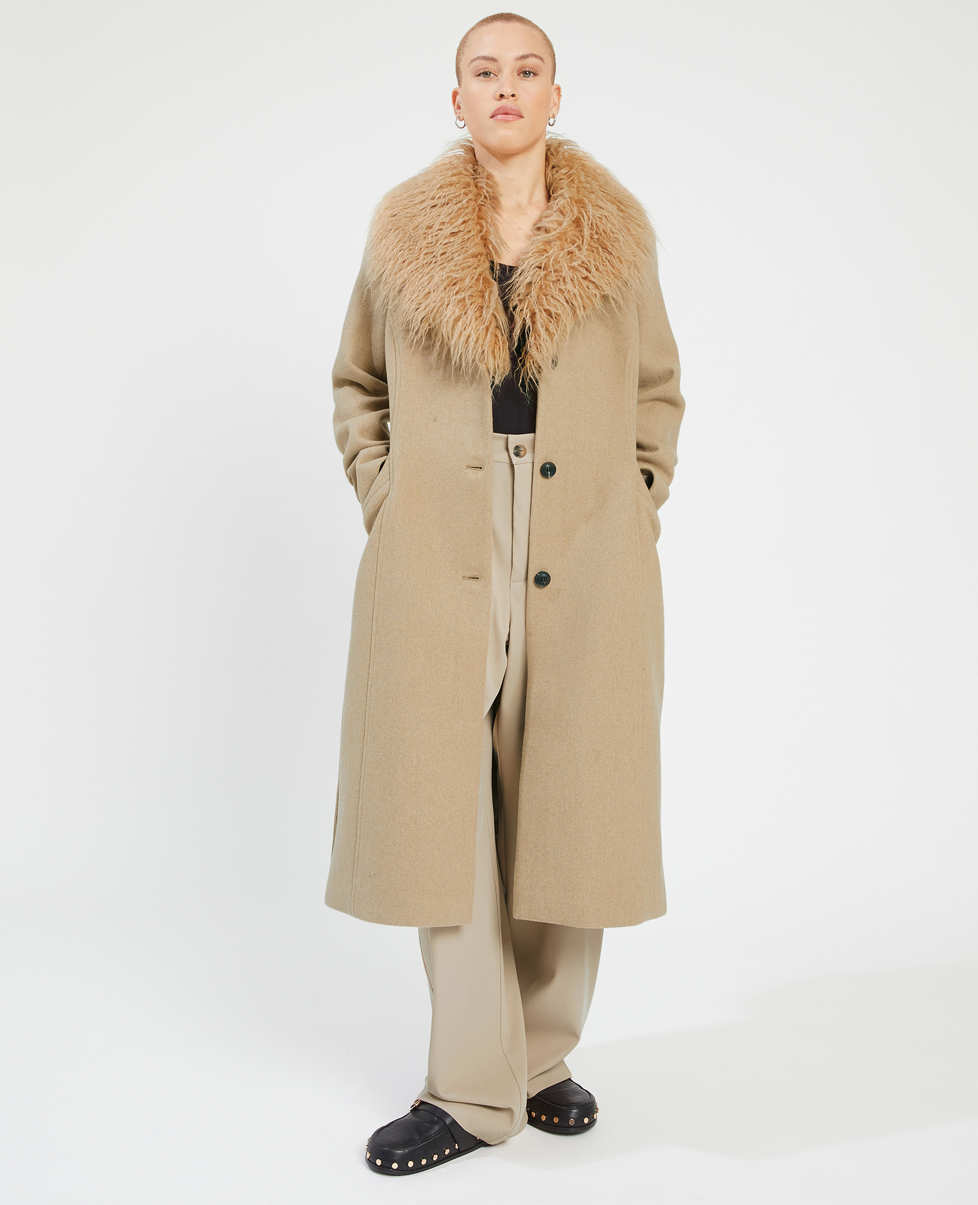 Doudoune col shop fausse fourrure