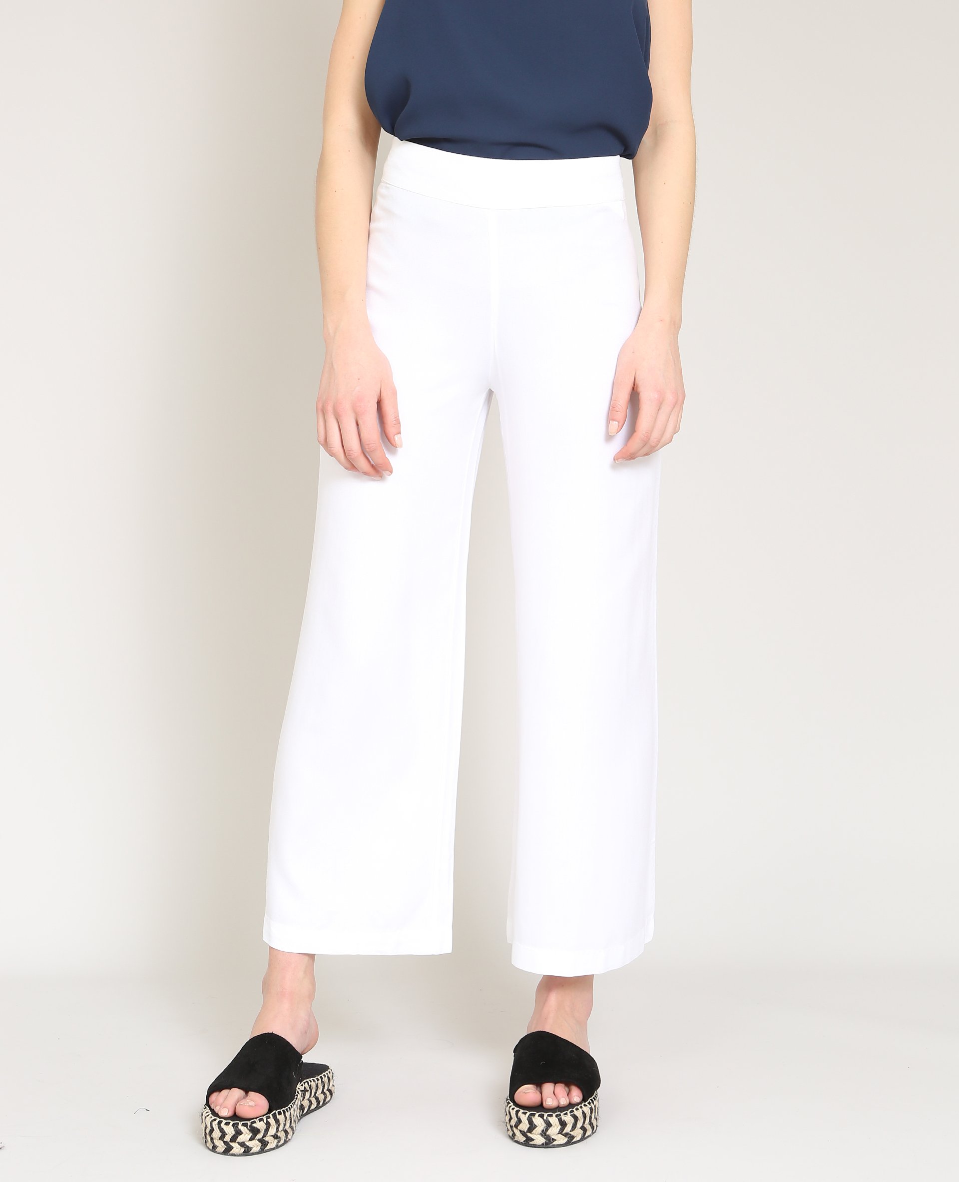 Pantalon large hotsell blanc femme