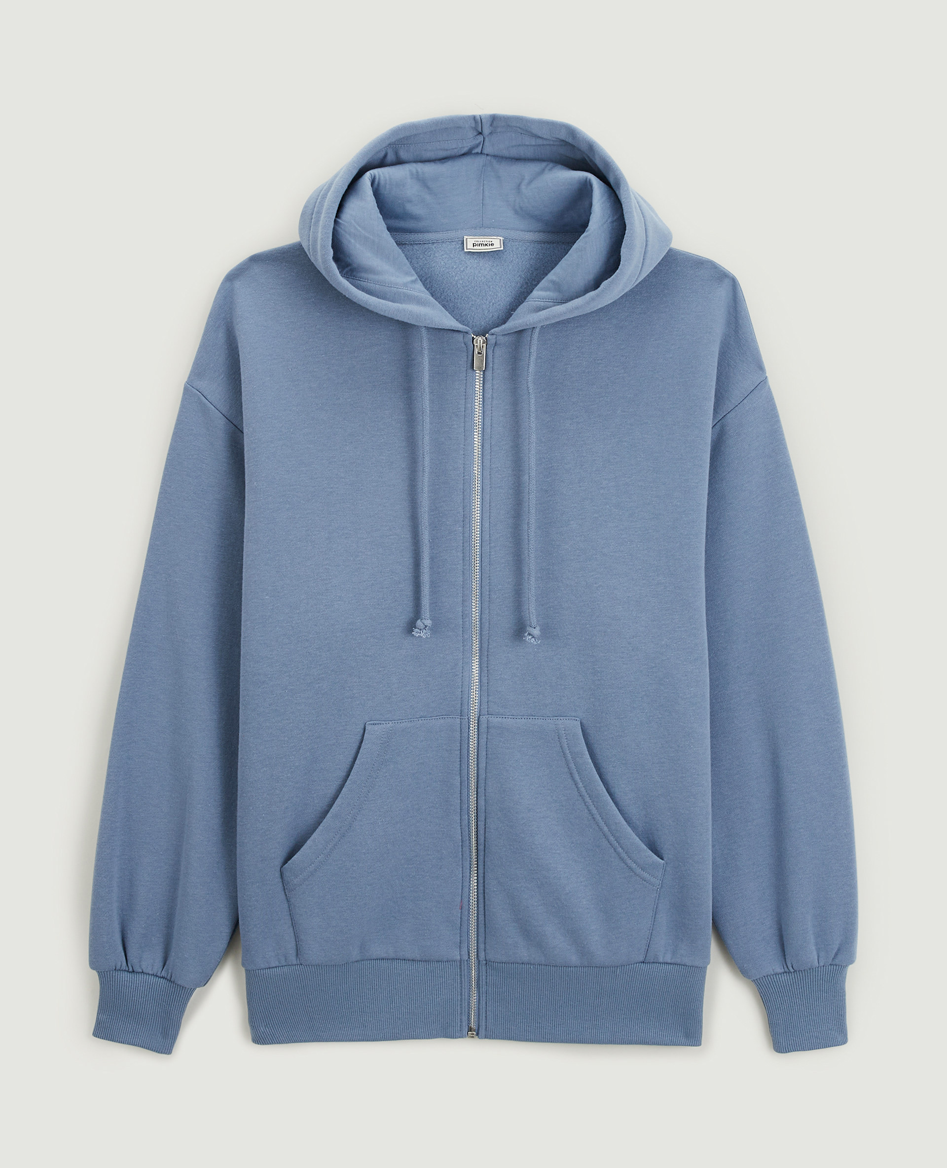 Sweat zippé oversize avec capuche vert de gris - Pimkie