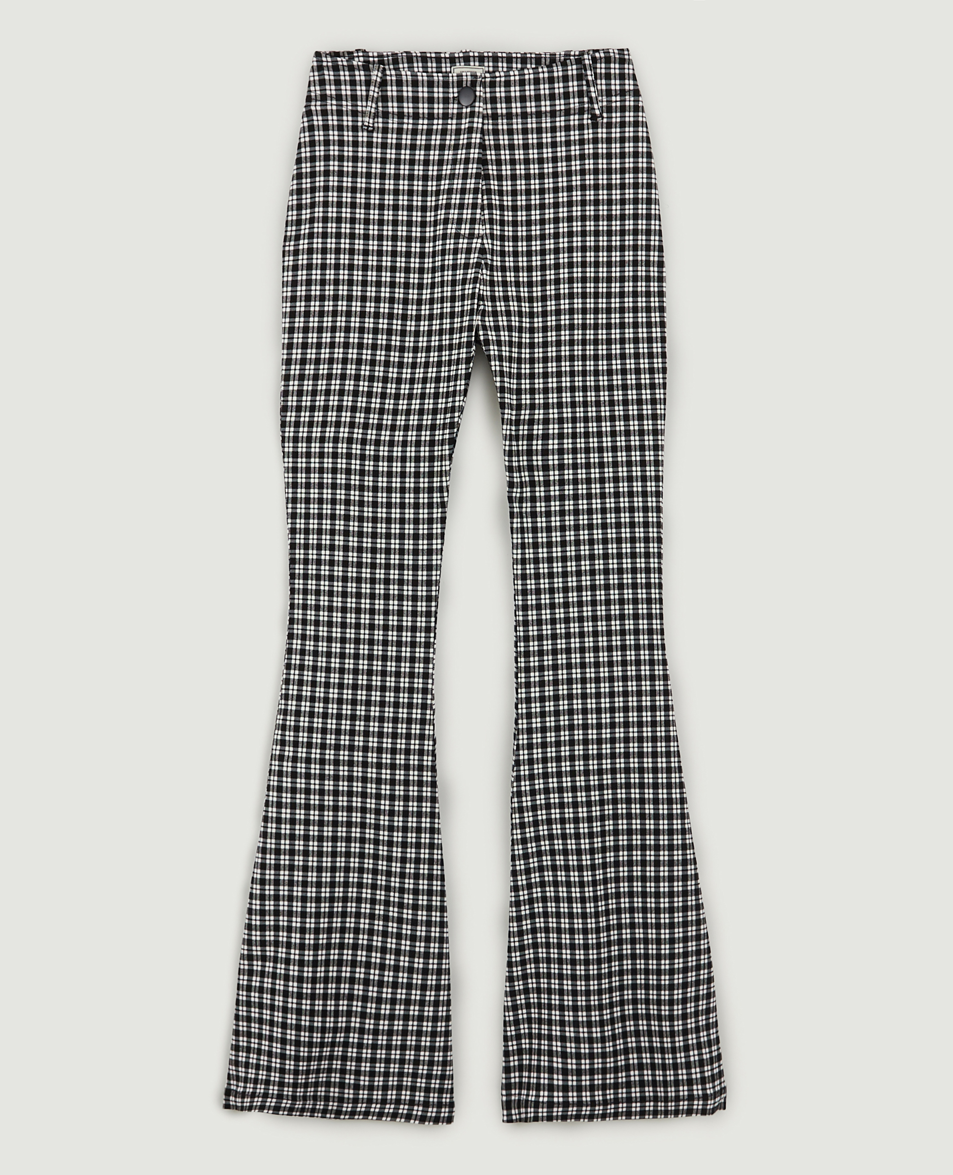 Pantalon flare à carreaux noir - Pimkie