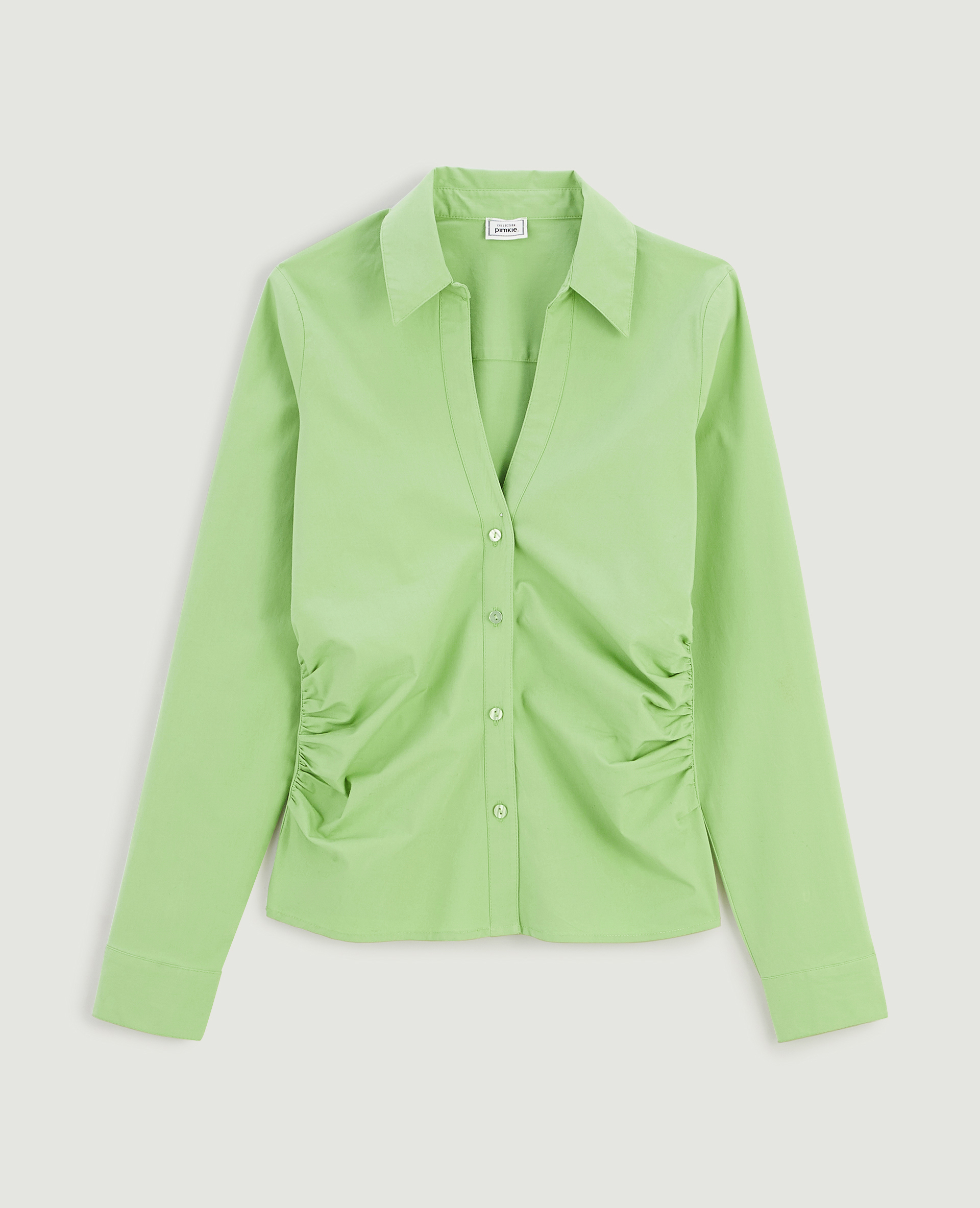 Chemise cintrée col V vert - Pimkie