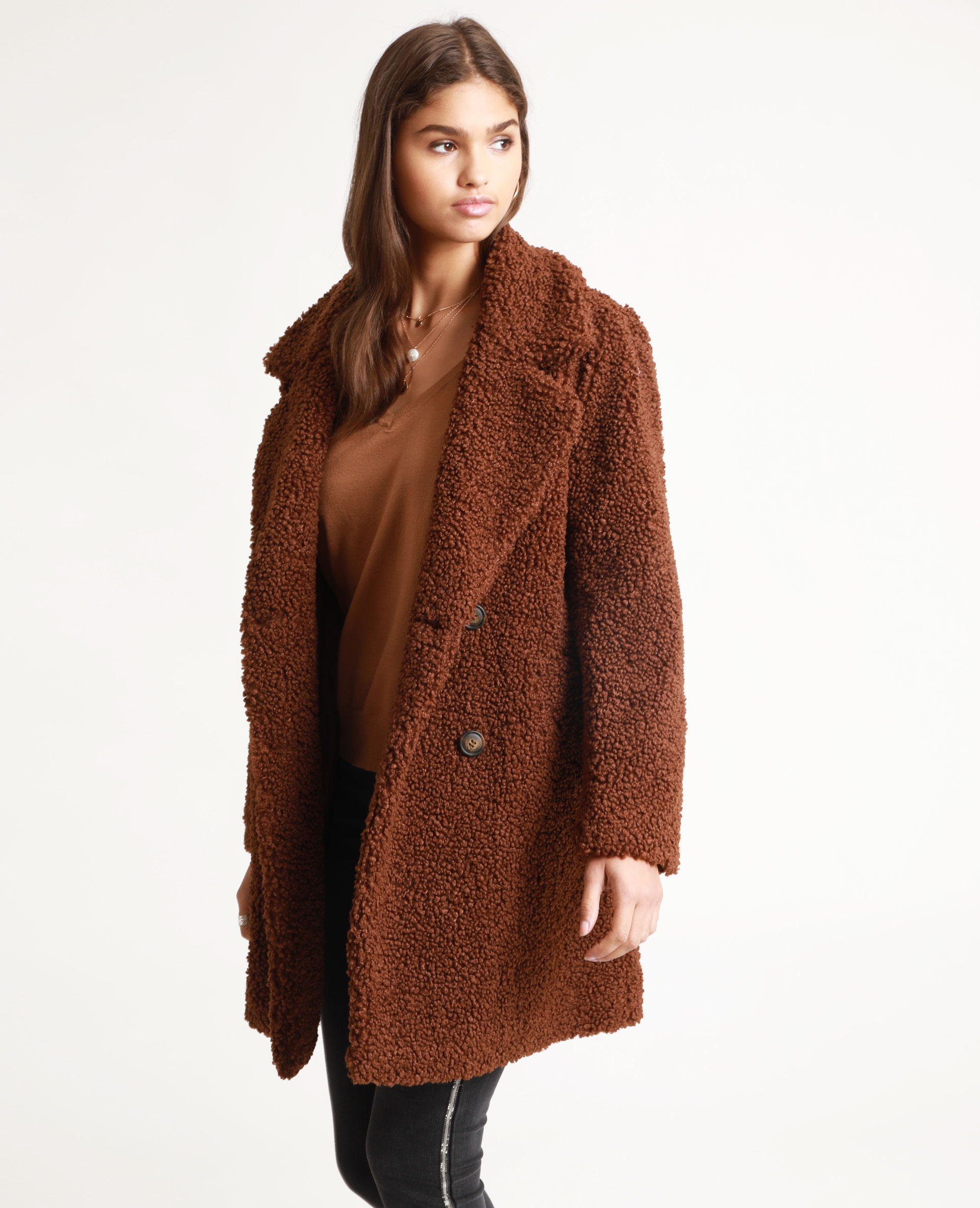 Manteau noir 2025 imitation mouton