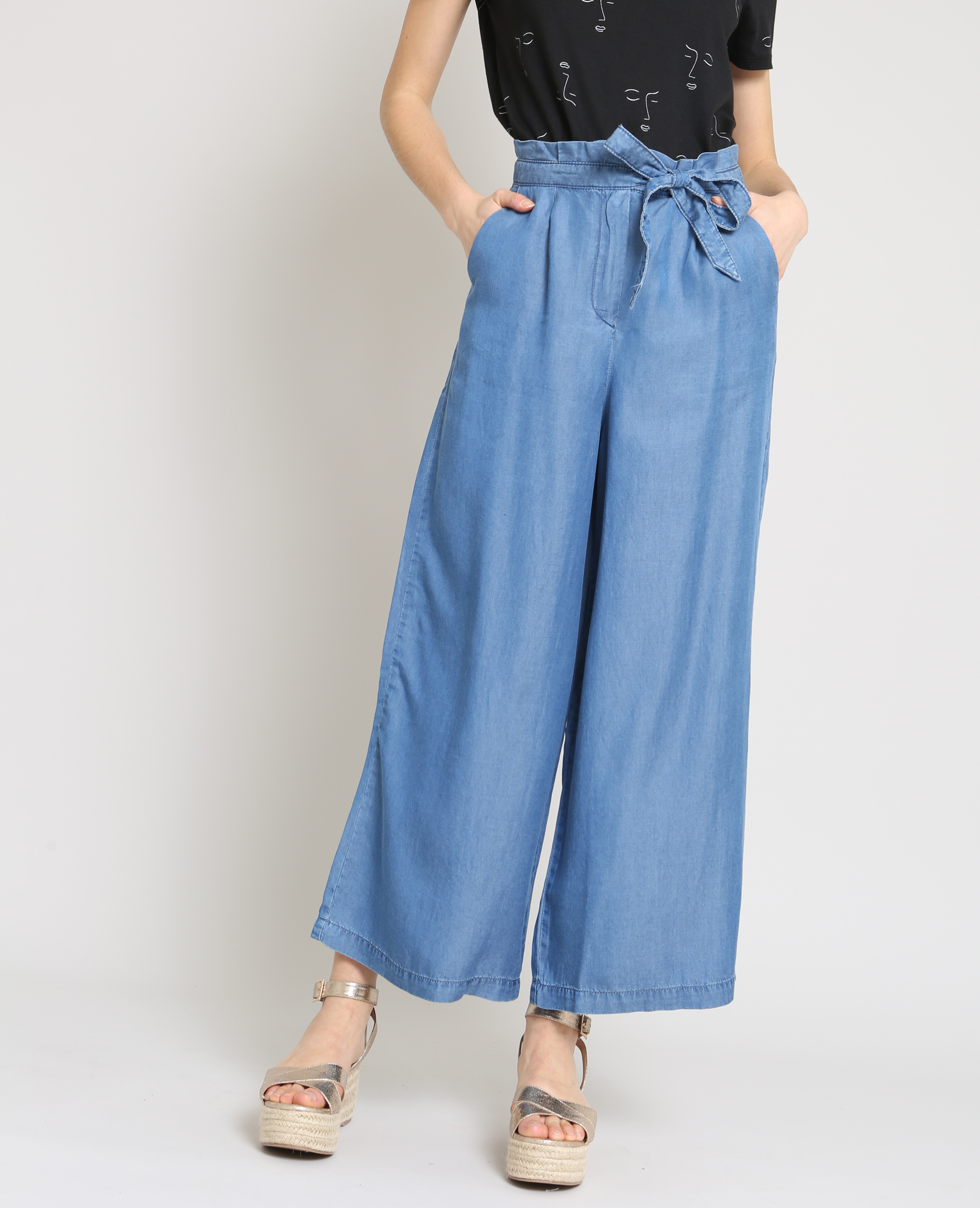 Pantalon fluide large sales