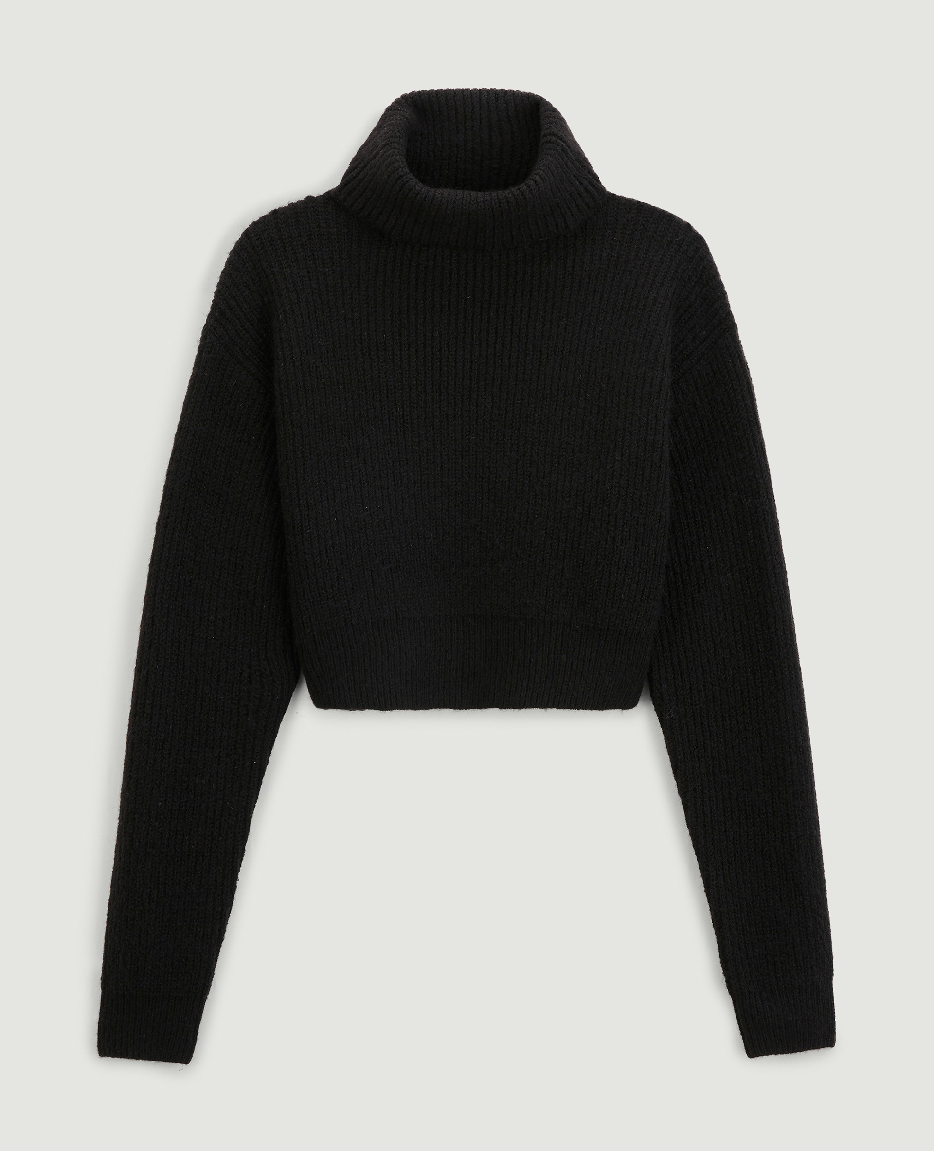 Pull cropped col roulé noir - Pimkie