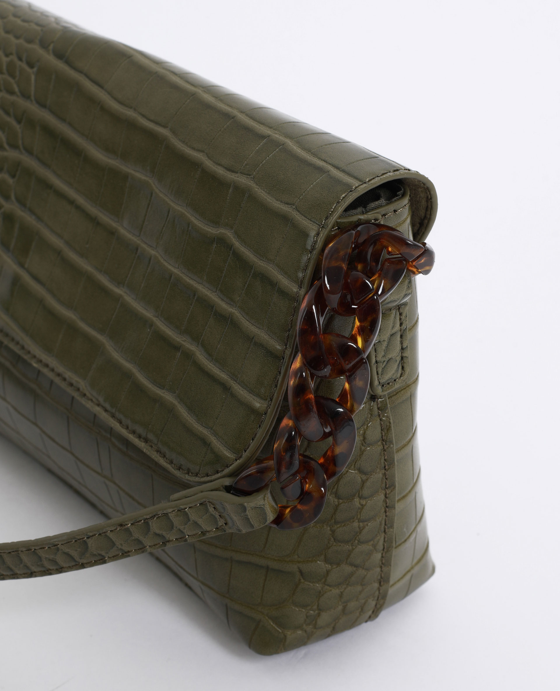 Sac à main croco kaki - 917131523A00 | Pimkie