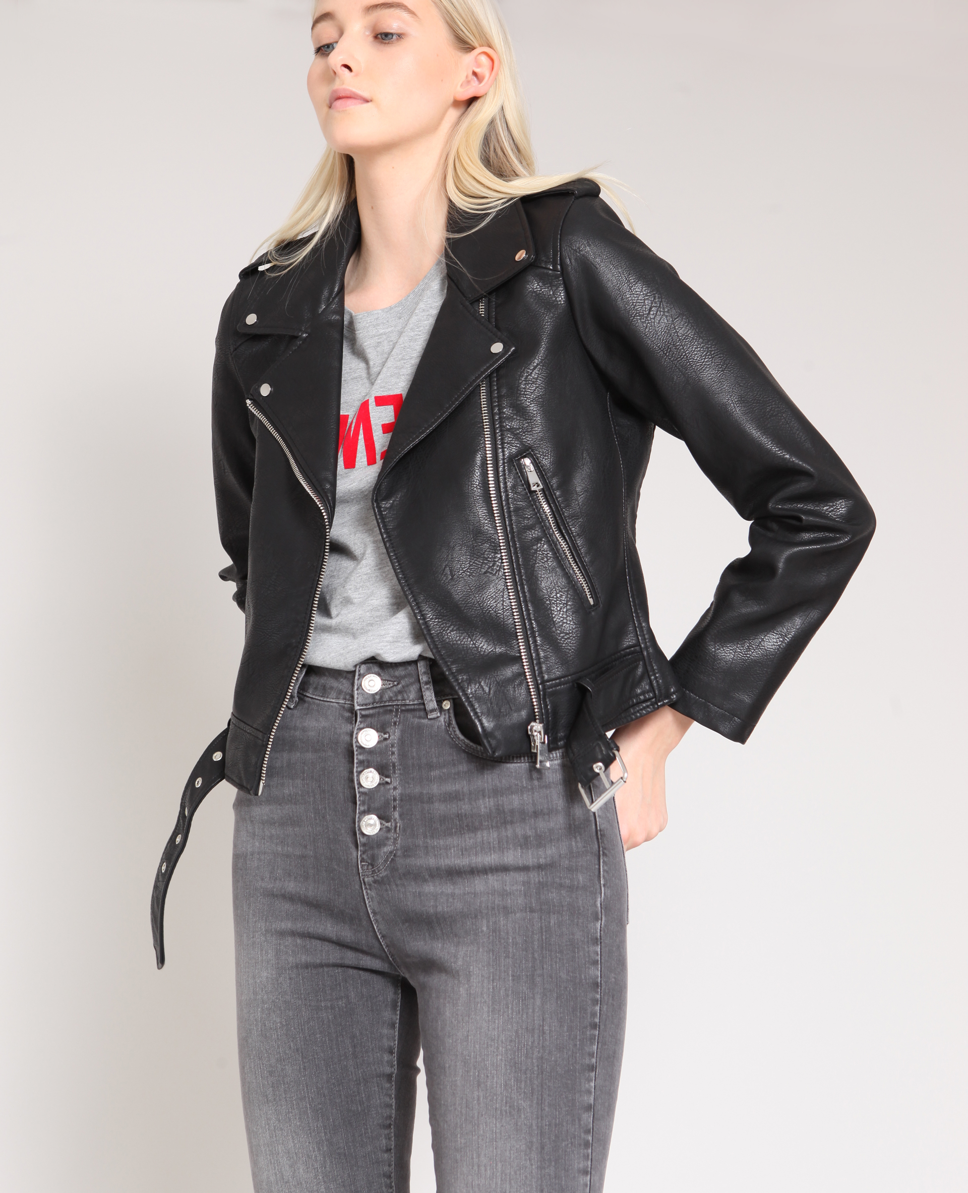 Perfecto en cuir noir clearance