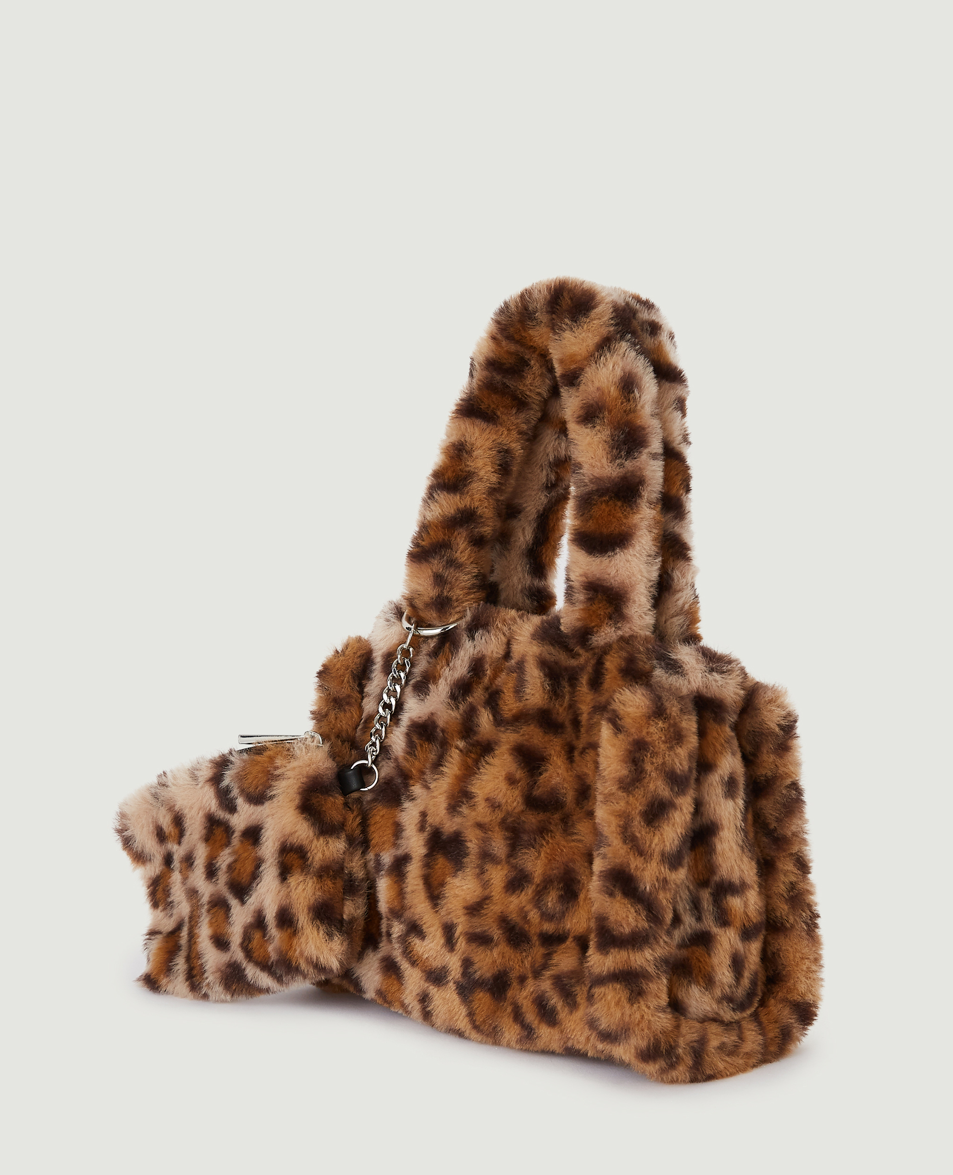 Mini sac effet fourrure léopard marron - Pimkie