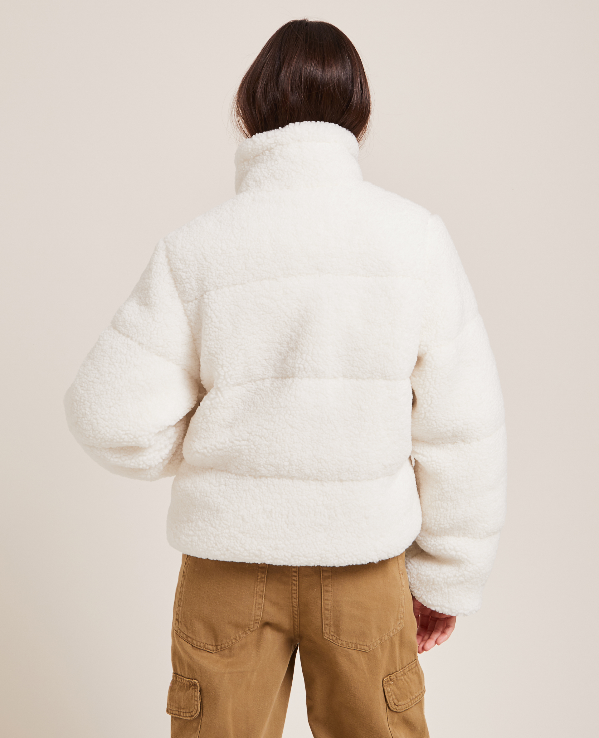 Blouson doudoune en sherpa blanc - Pimkie