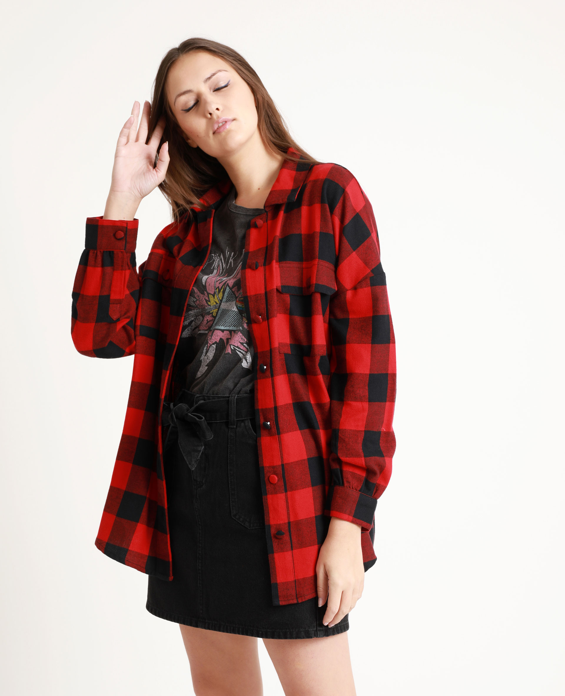 Chemise à carreaux rouge et noir online
