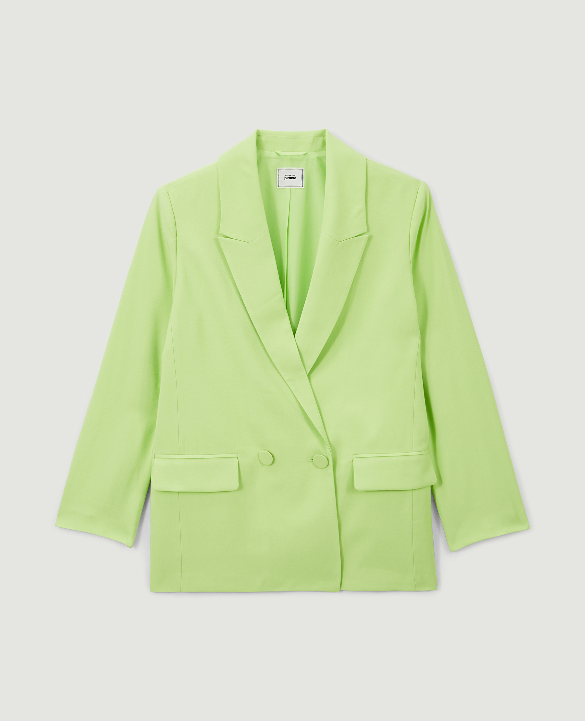 Veste blazer oversize en toile fluide jaune - Pimkie