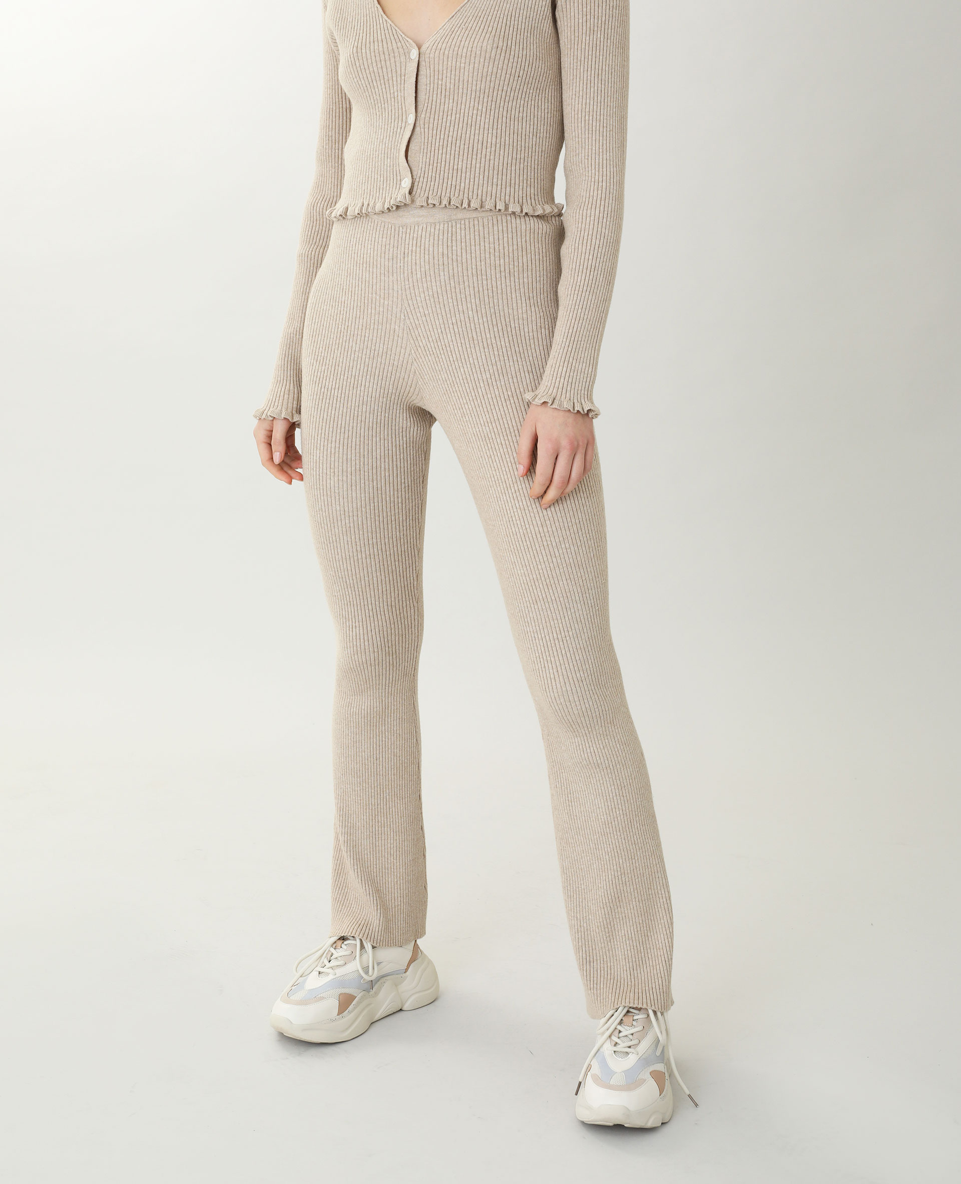 Pantalon flare en maille