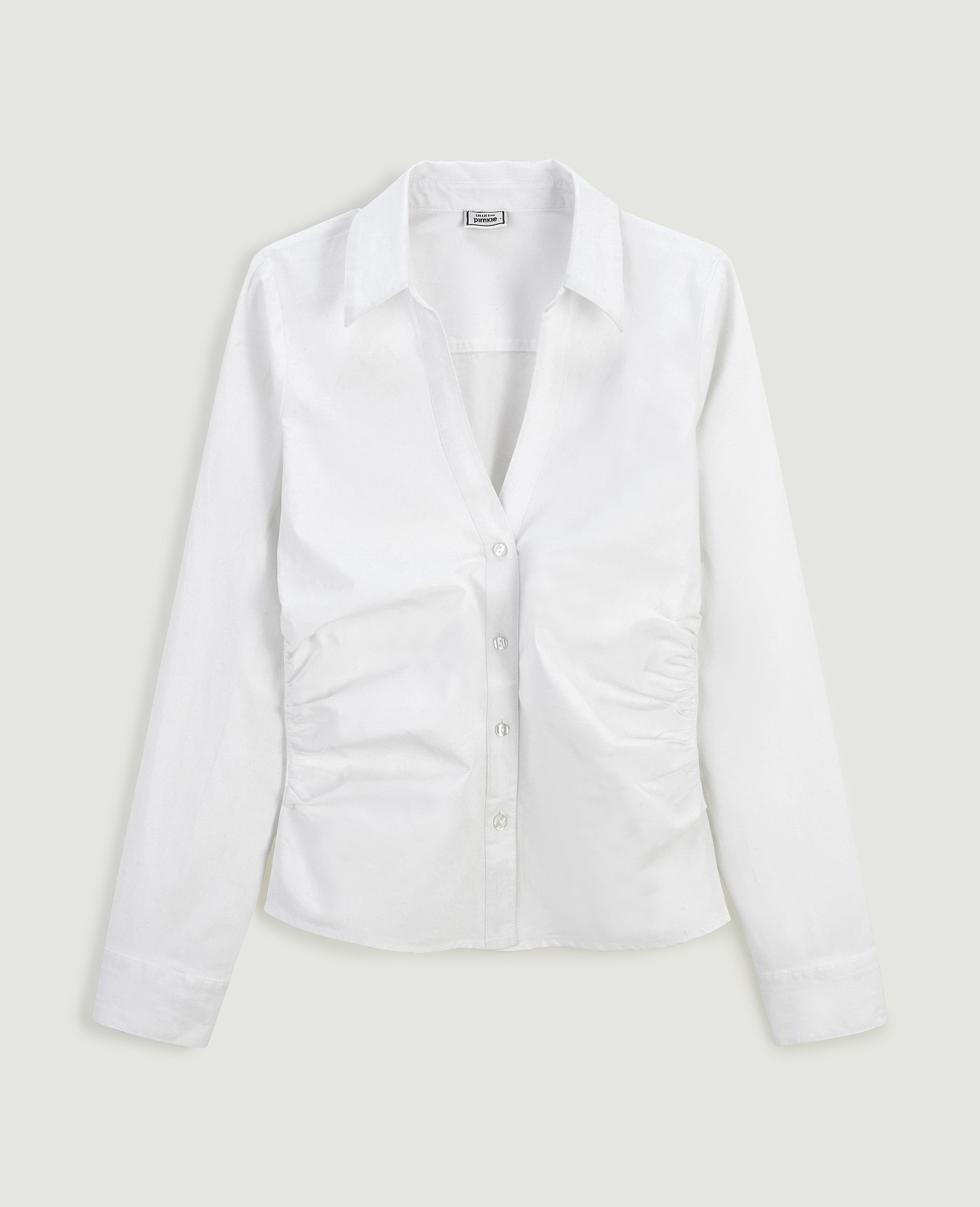 Chemise cintrée col V blanc - Pimkie