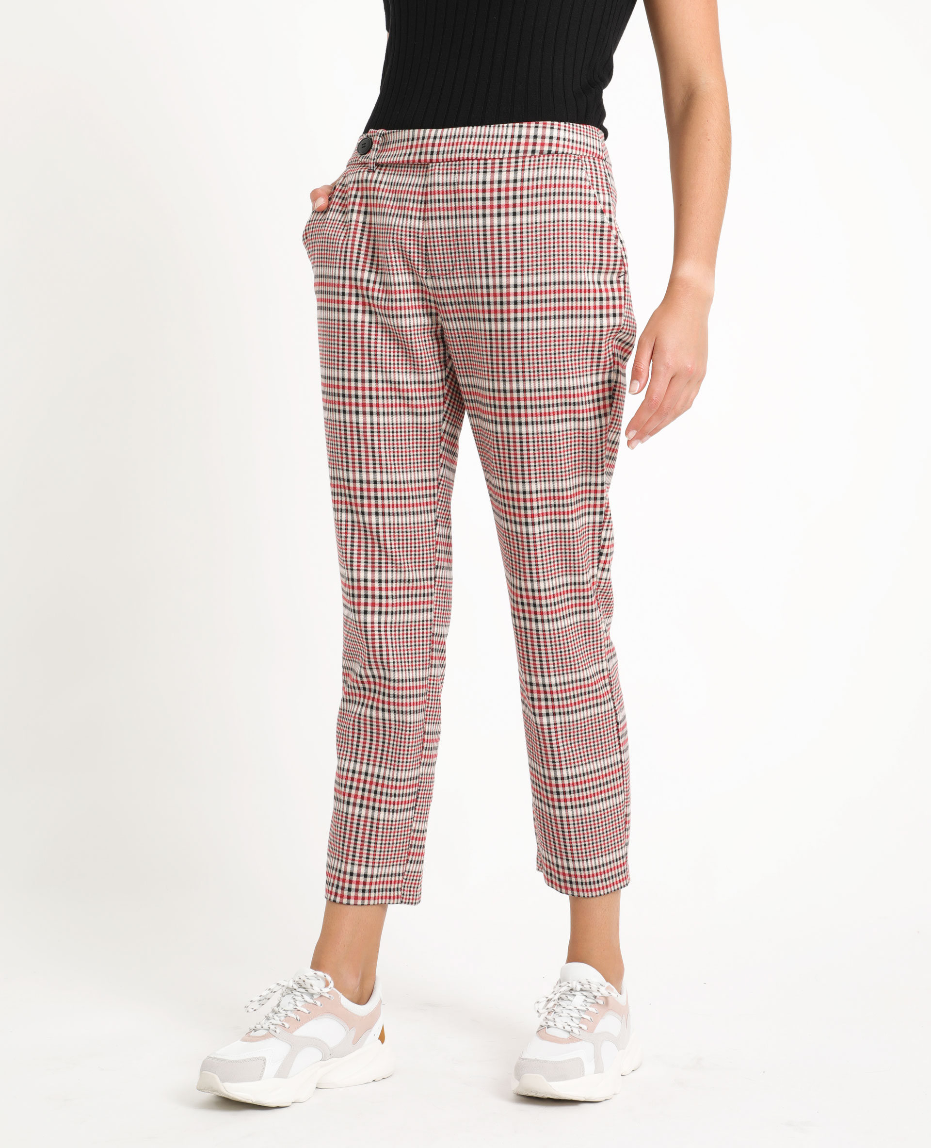 Pantalon cigarette carreaux Pimkie