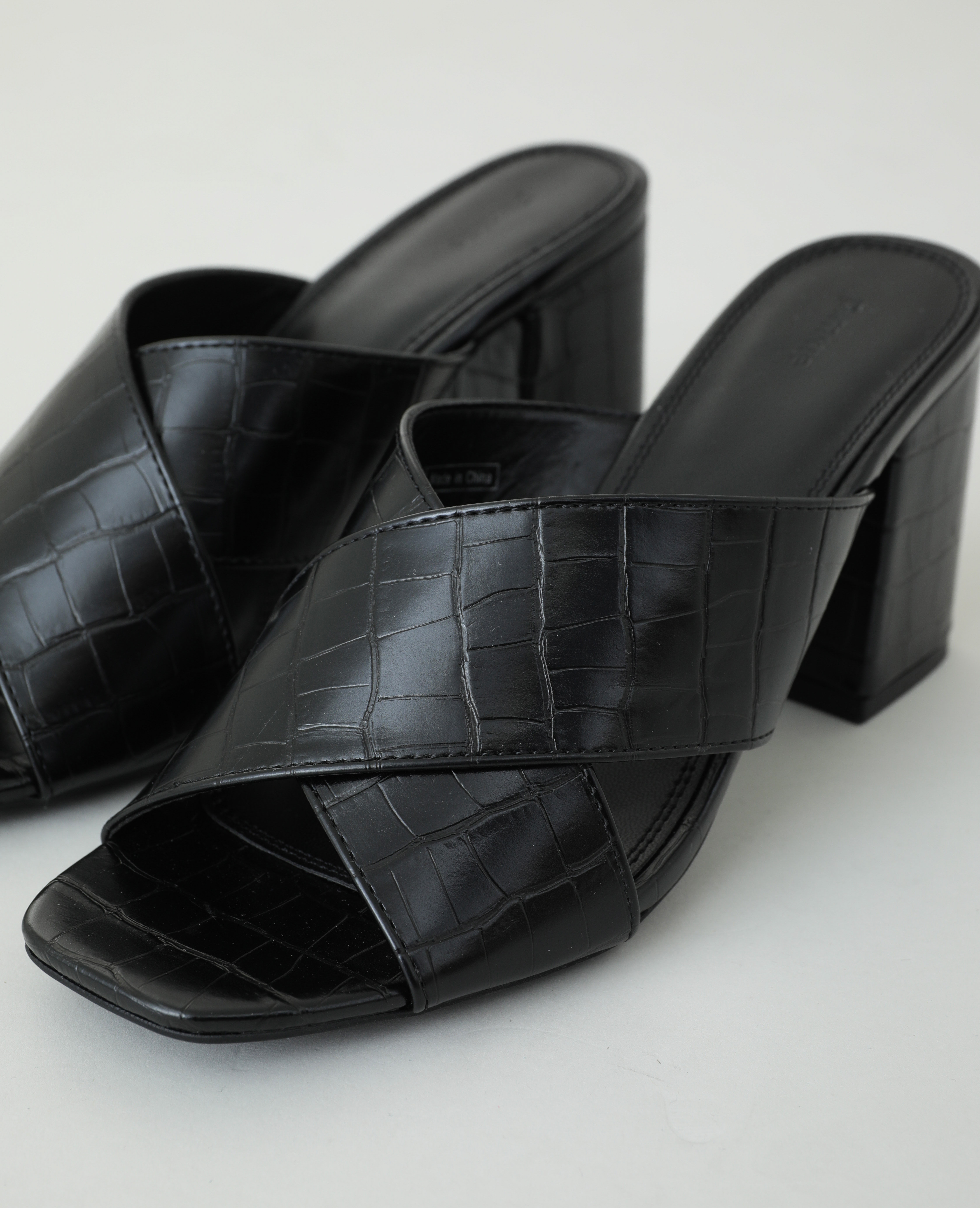 Mules talons effet croco Pimkie