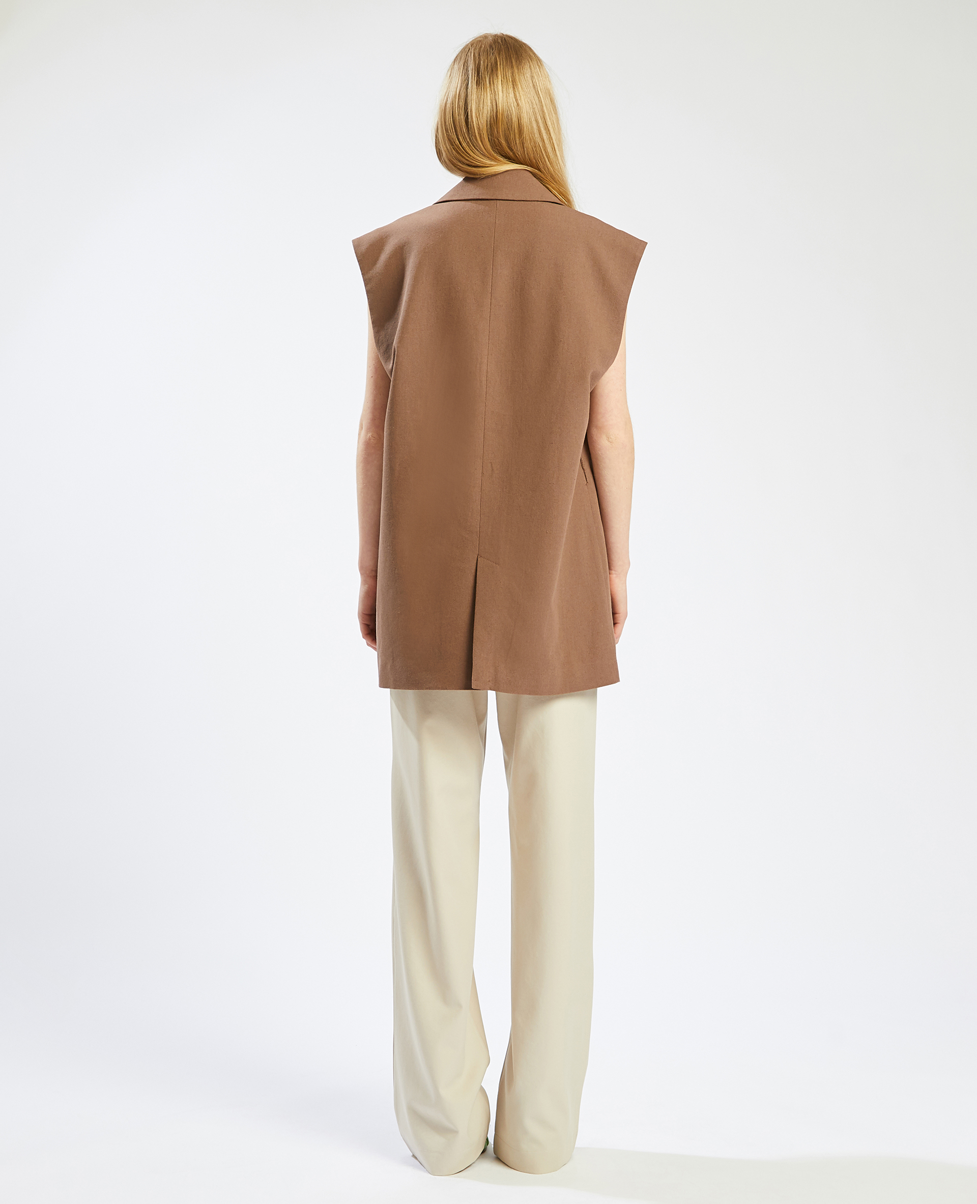 Veste blazer sans manche marron - Pimkie