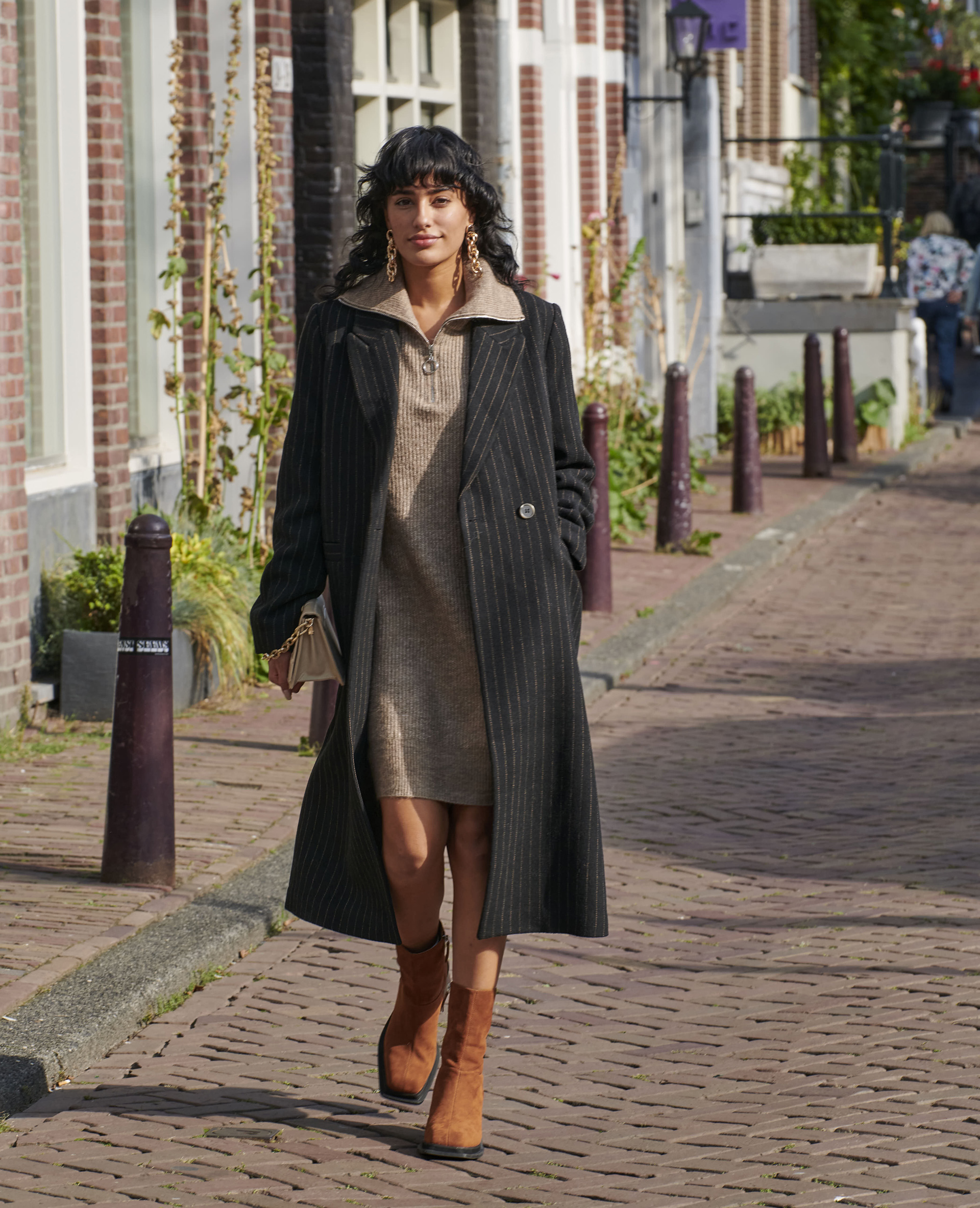 Manteau en laine store long