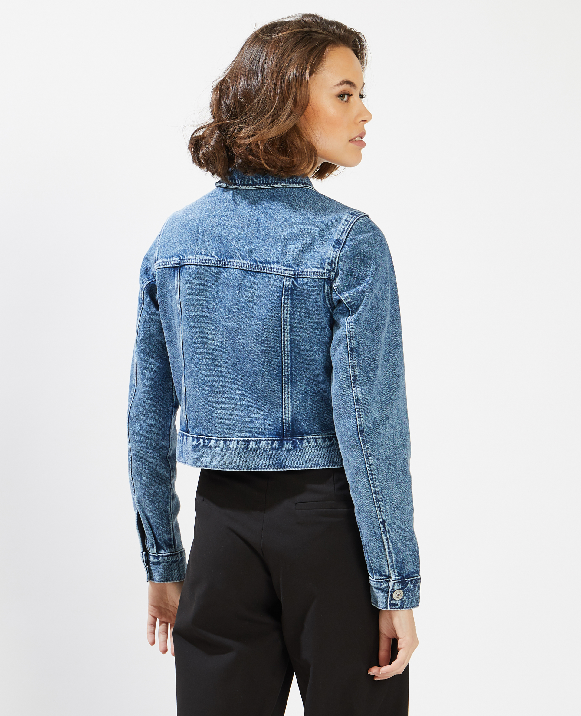 Veste courte en jean bleu - Pimkie