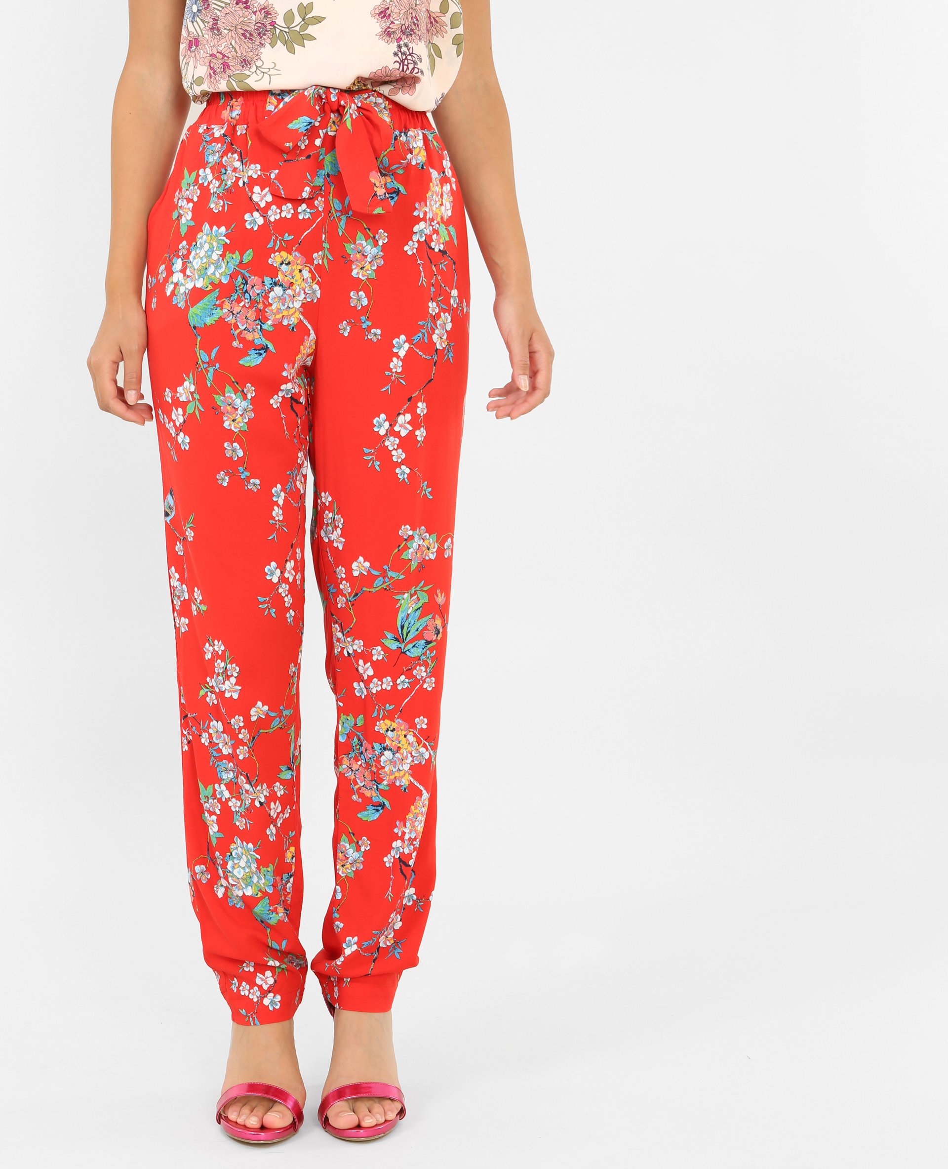 Pantalon rouge sale fluide