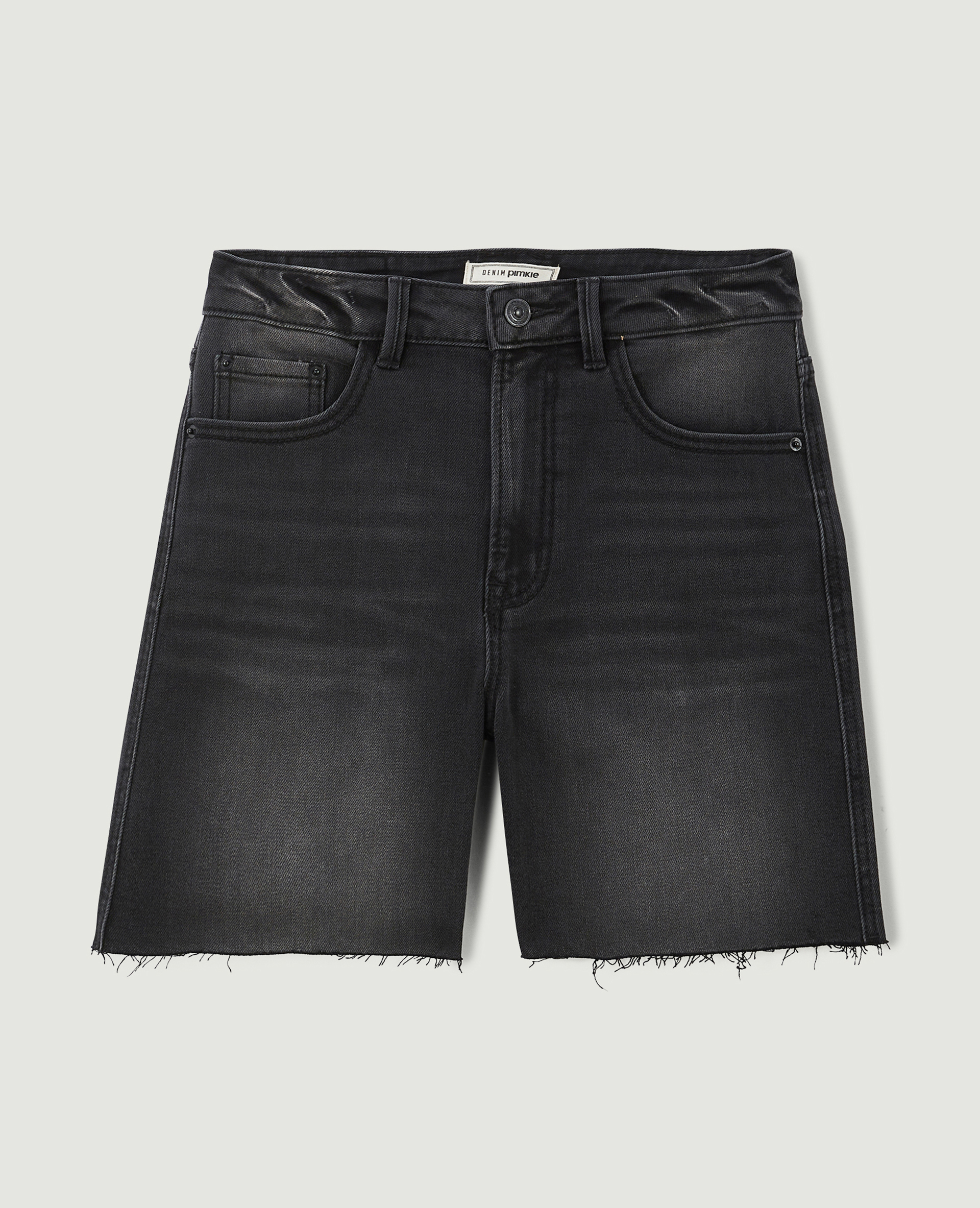 Bermuda en jean raw cut gris foncé - Pimkie