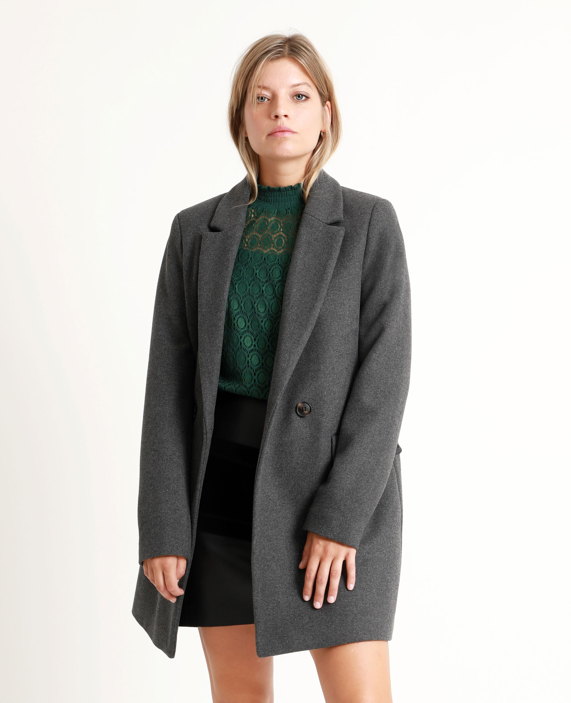 Manteau gris foncé femme discount