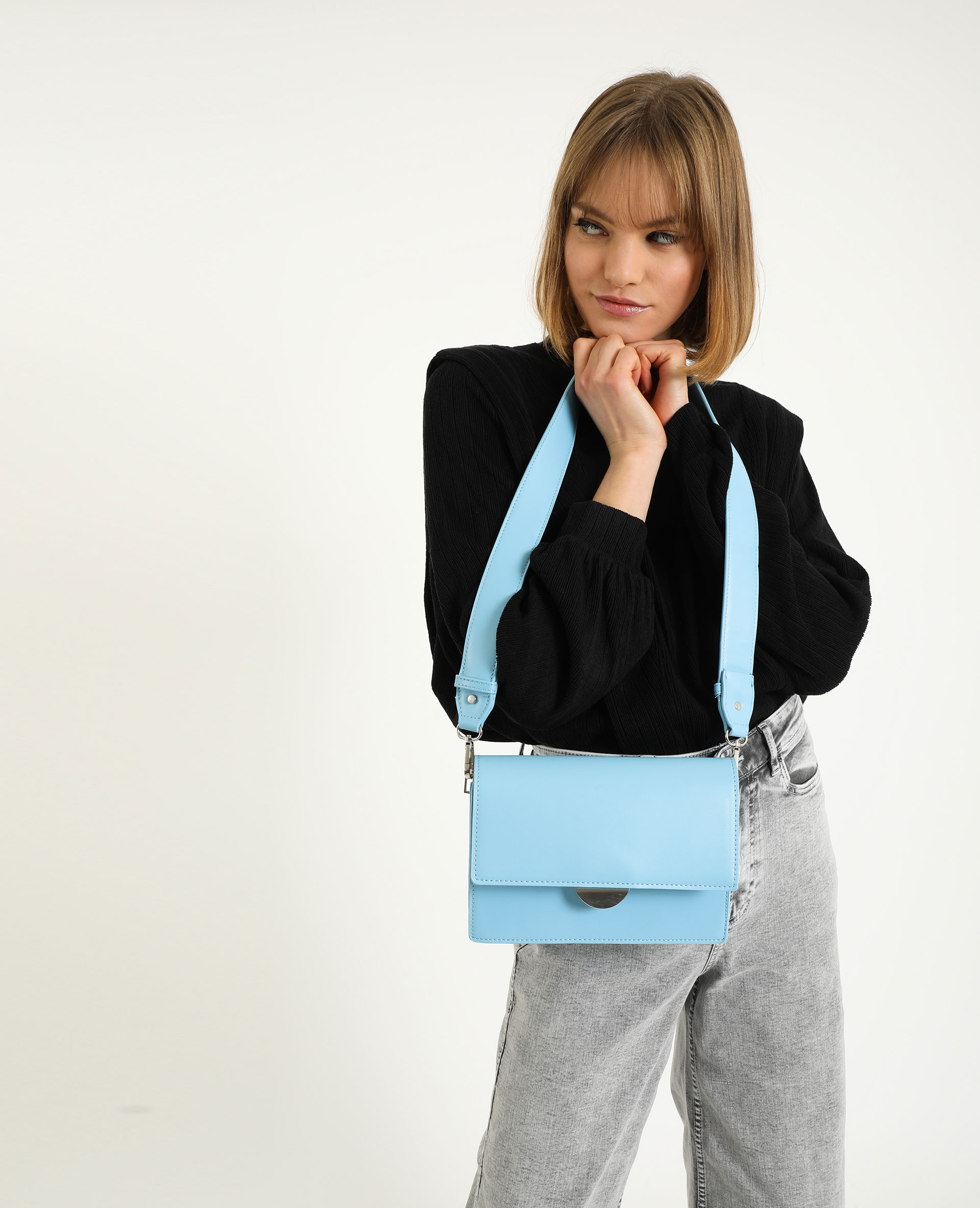 Sac en simili cuir bleu - 917768613A06 | Pimkie