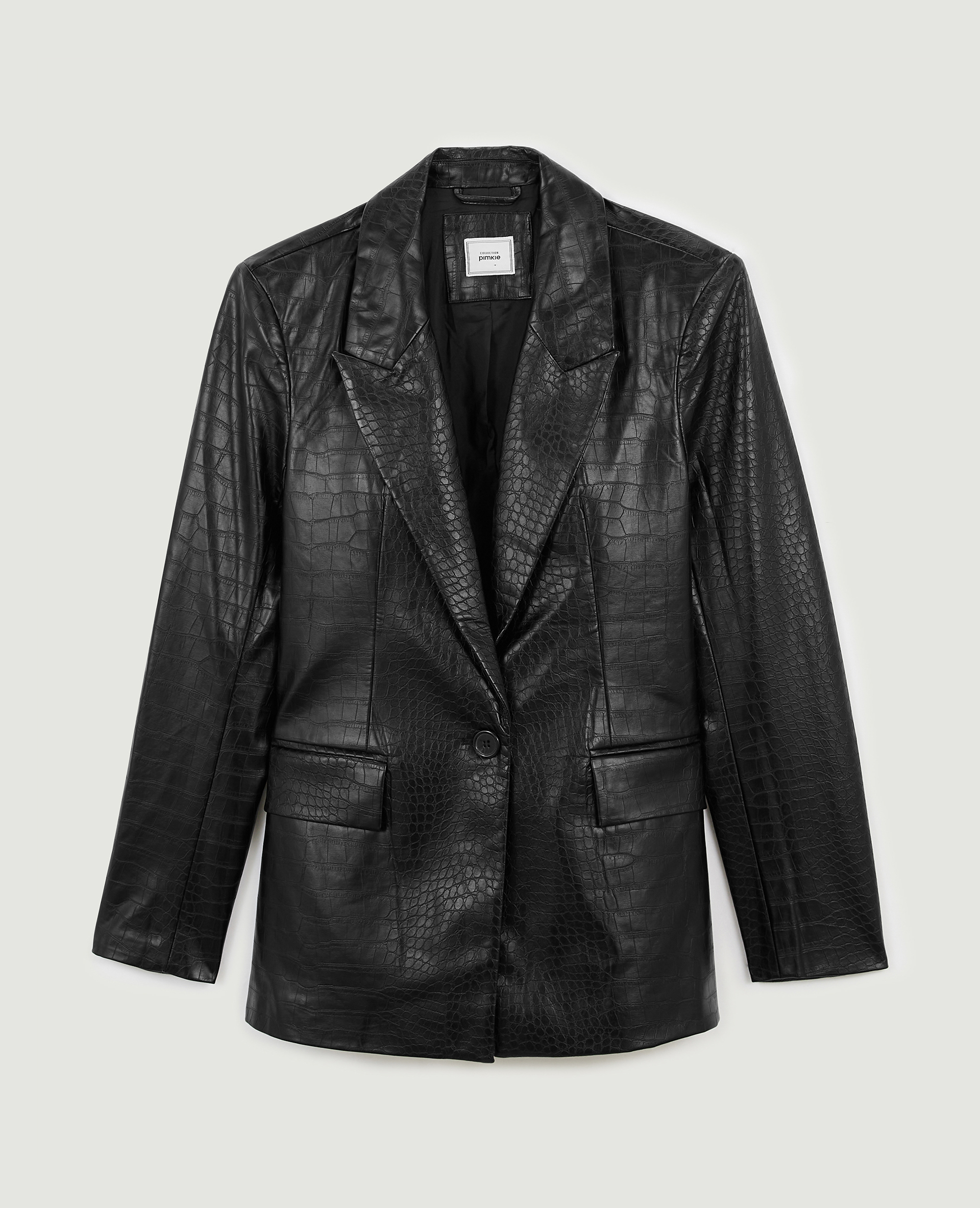 Veste effet croco noir - Pimkie