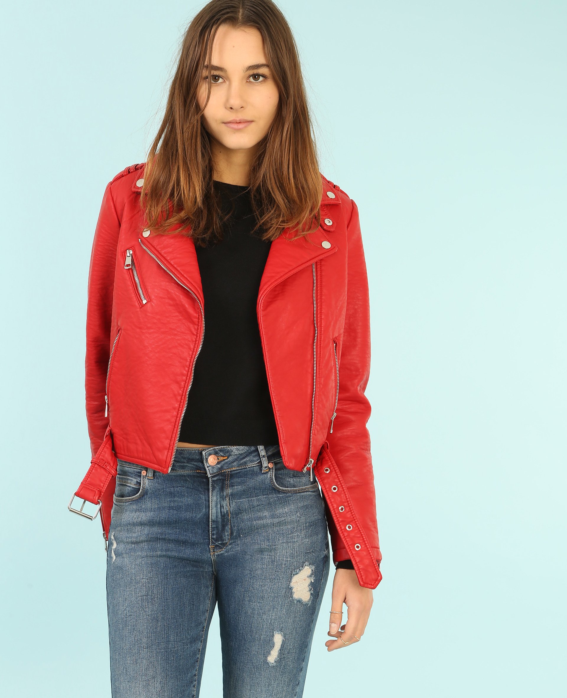 boots cuir rouge femme
