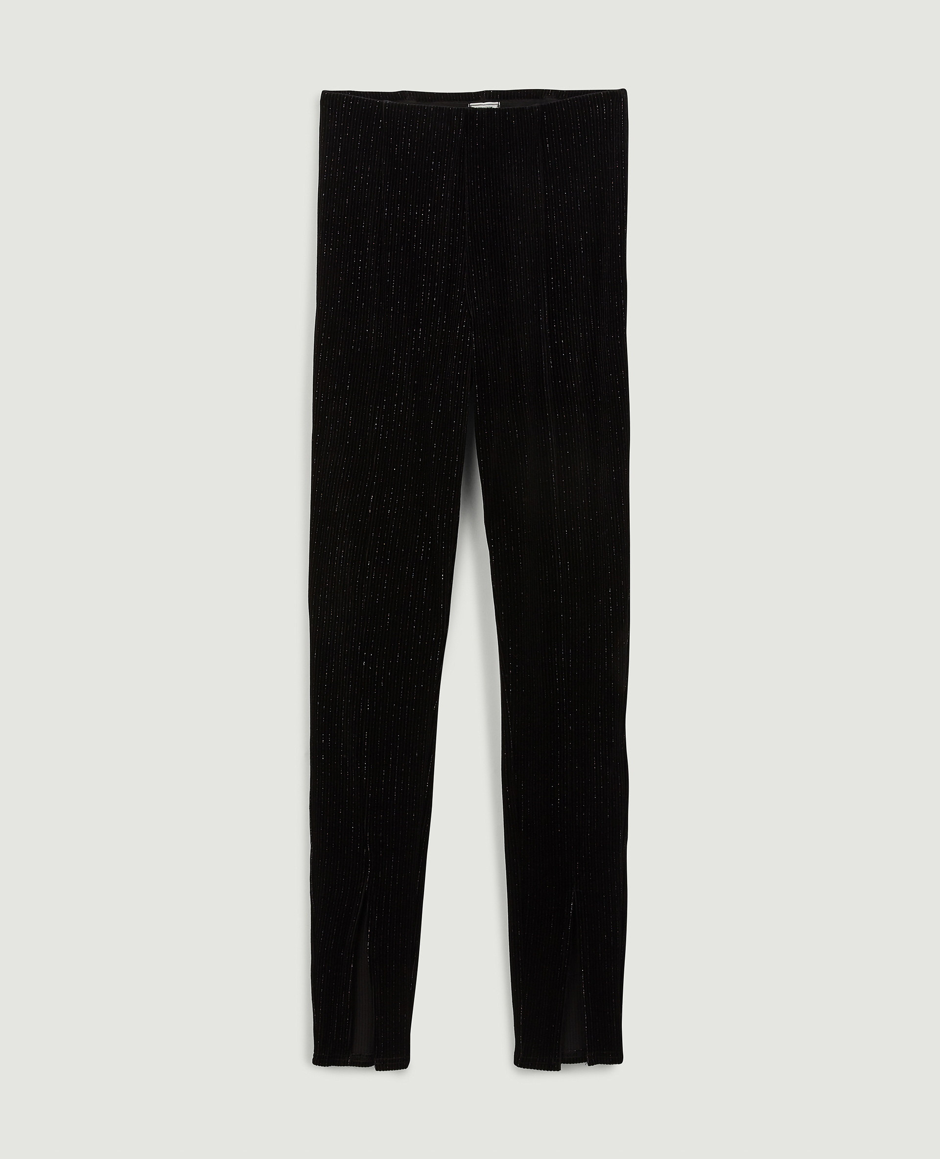 Legging en velours et lurex avec fentes noir - Pimkie