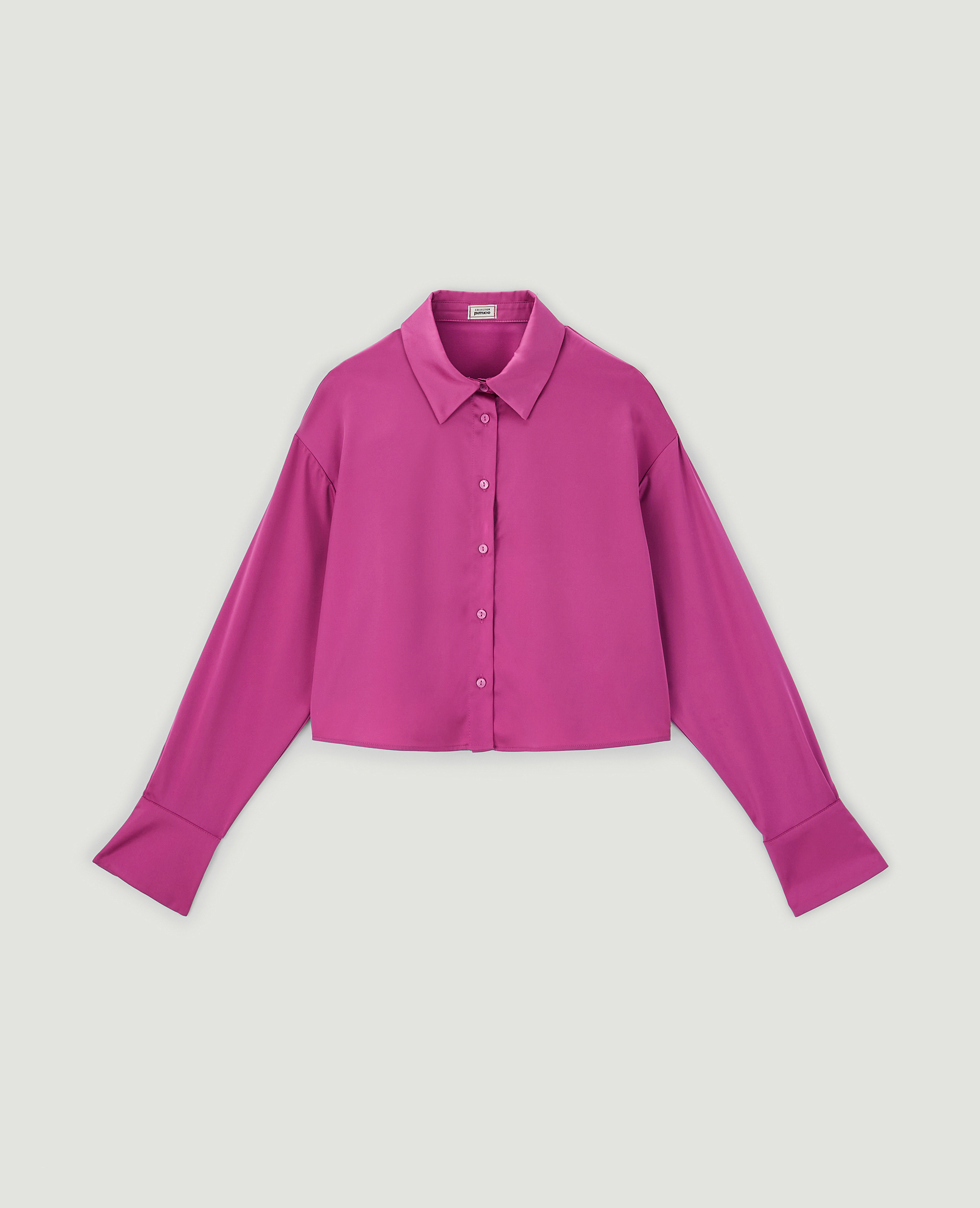Chemise courte en tissu satiné rose - Pimkie