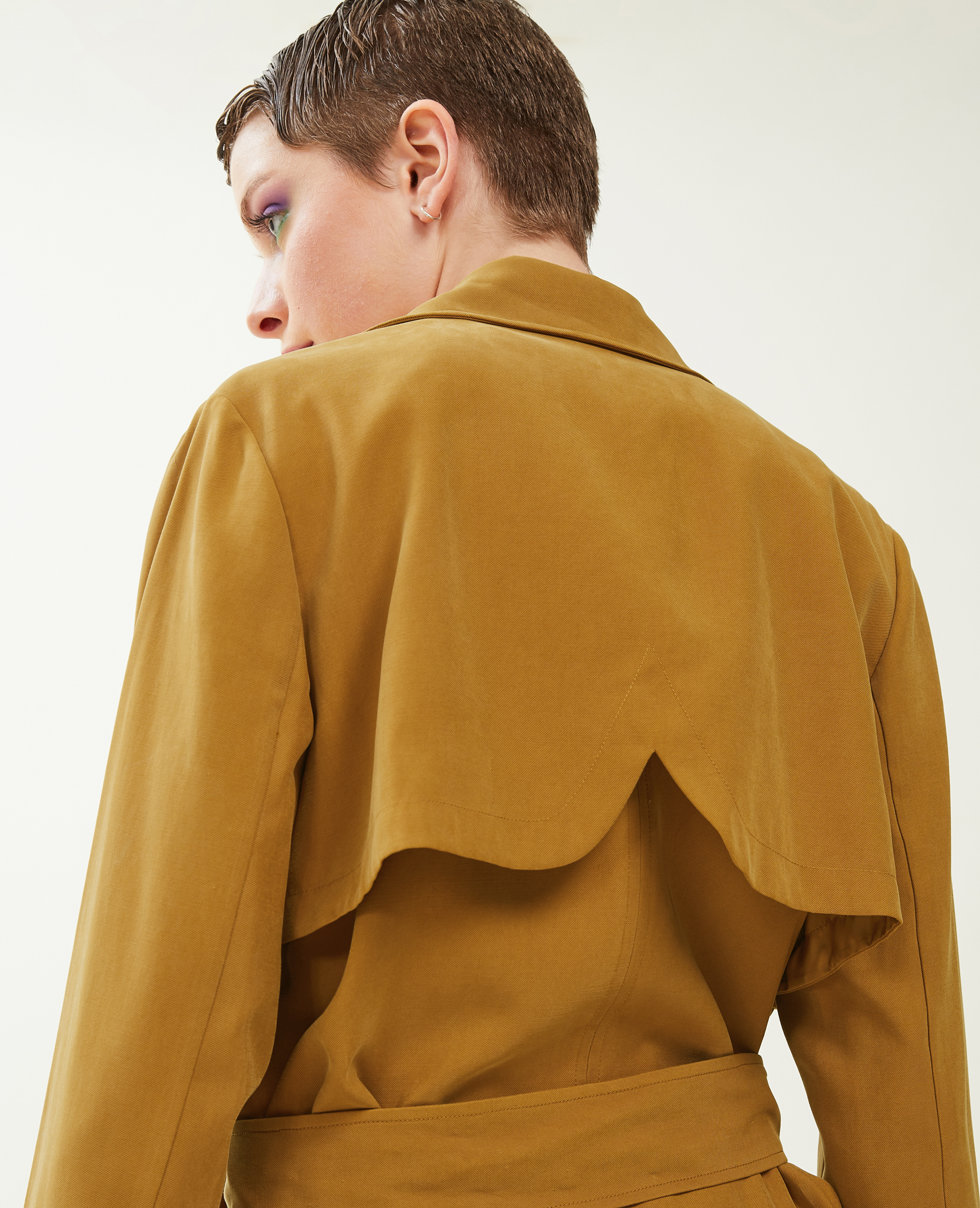 Trench long en tissu fluide camel - Pimkie