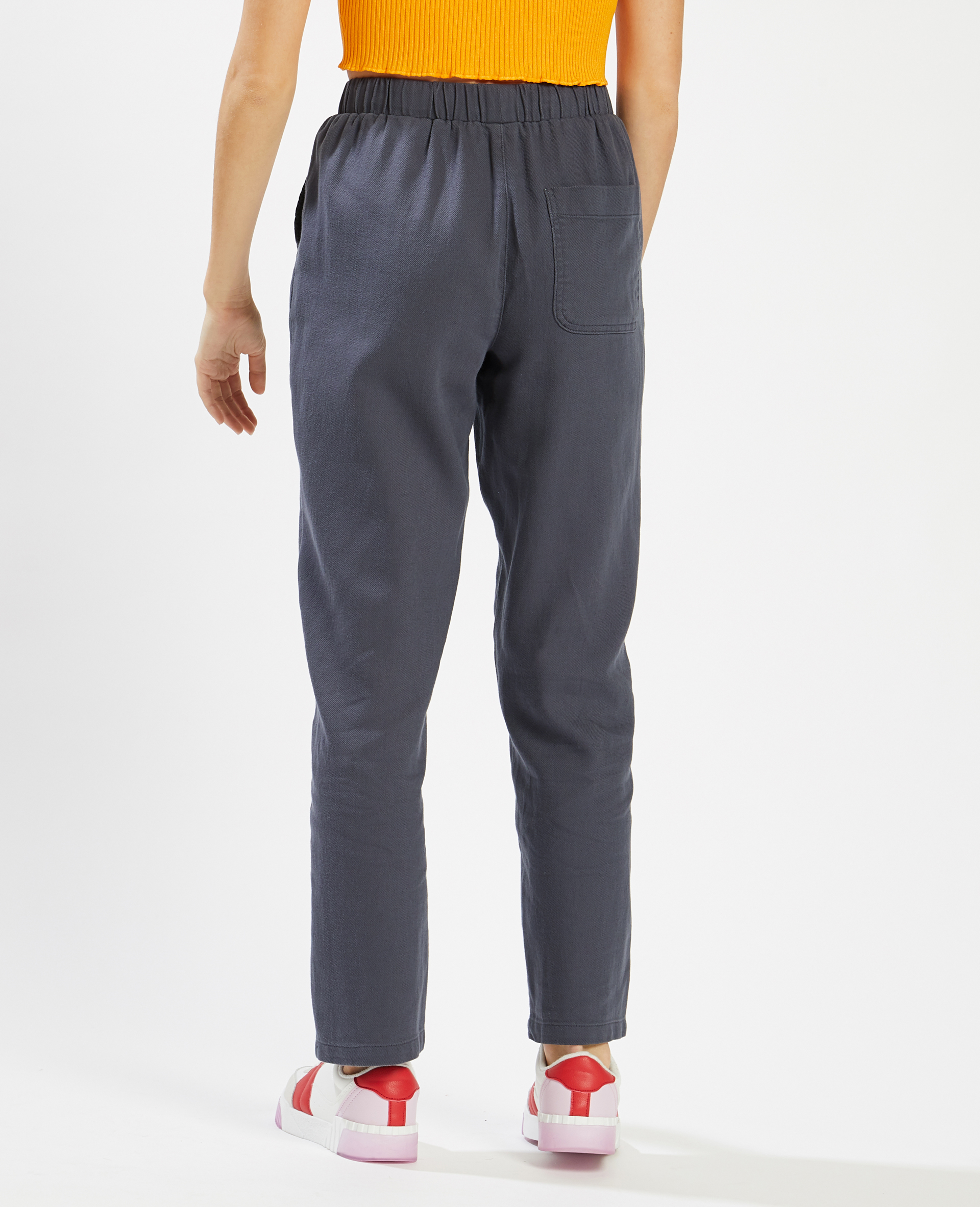Pantalon taille élastiquée gris foncé - Pimkie