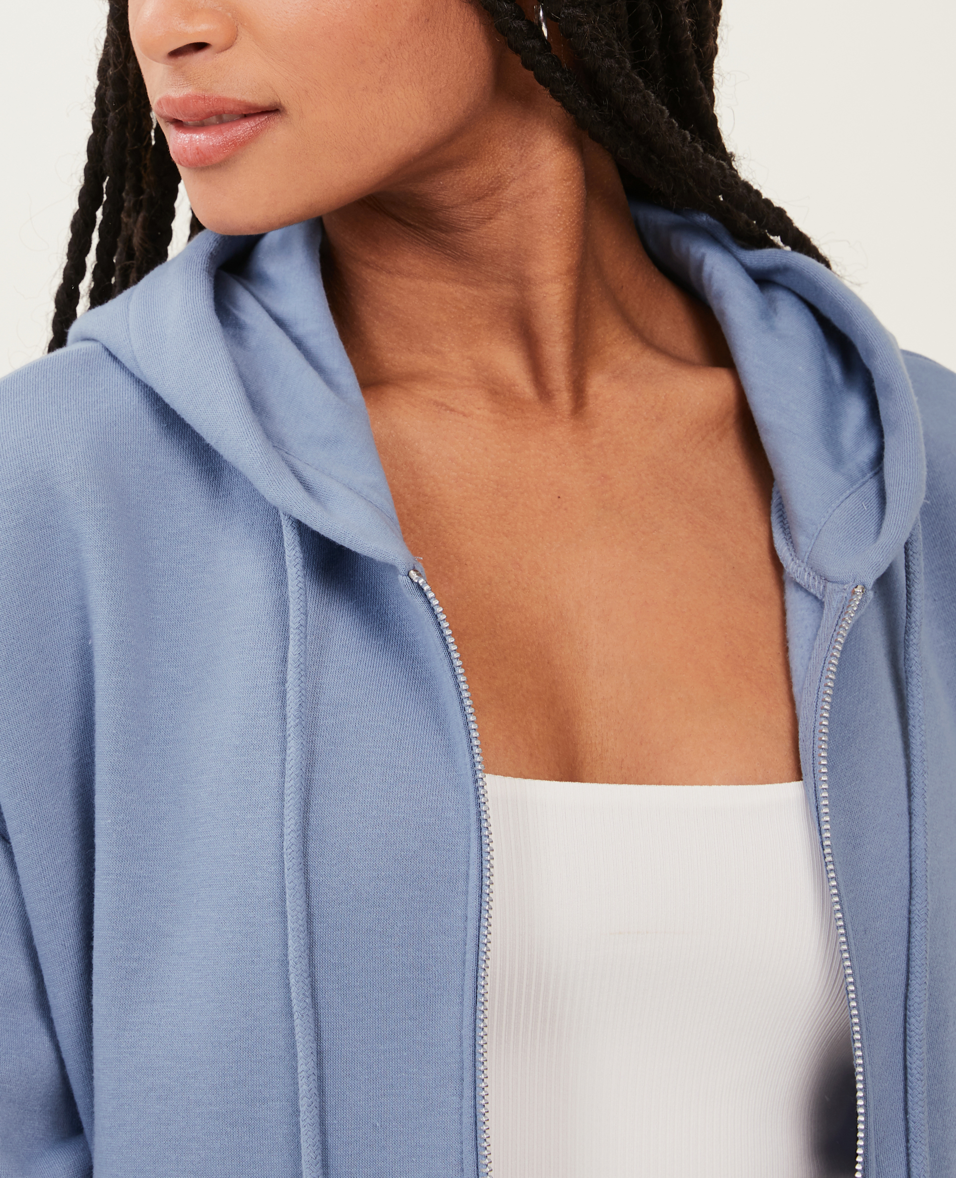 Sweat zippé oversize avec capuche vert de gris - Pimkie