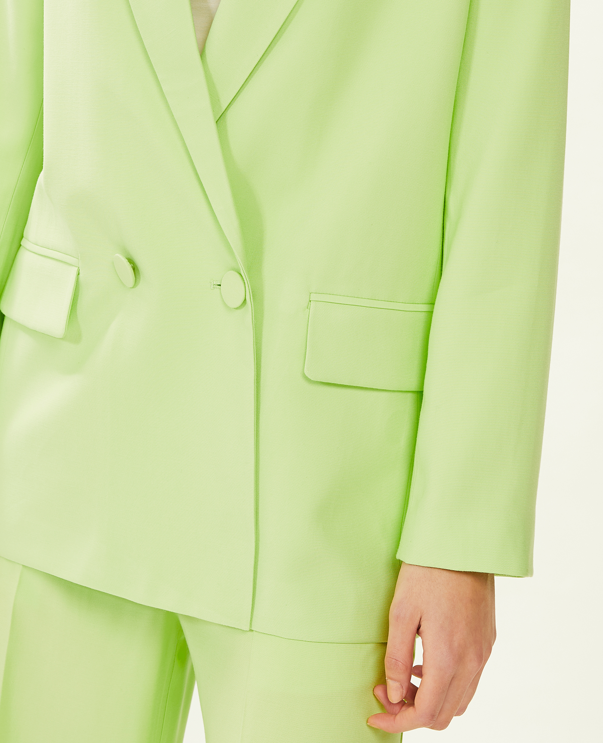 Veste blazer oversize en toile fluide jaune - Pimkie