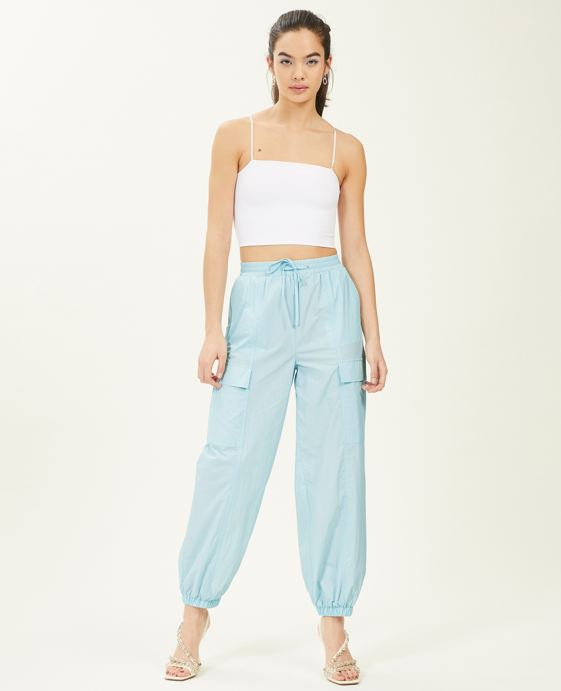 Pantalon parachute bleu clair - Pimkie