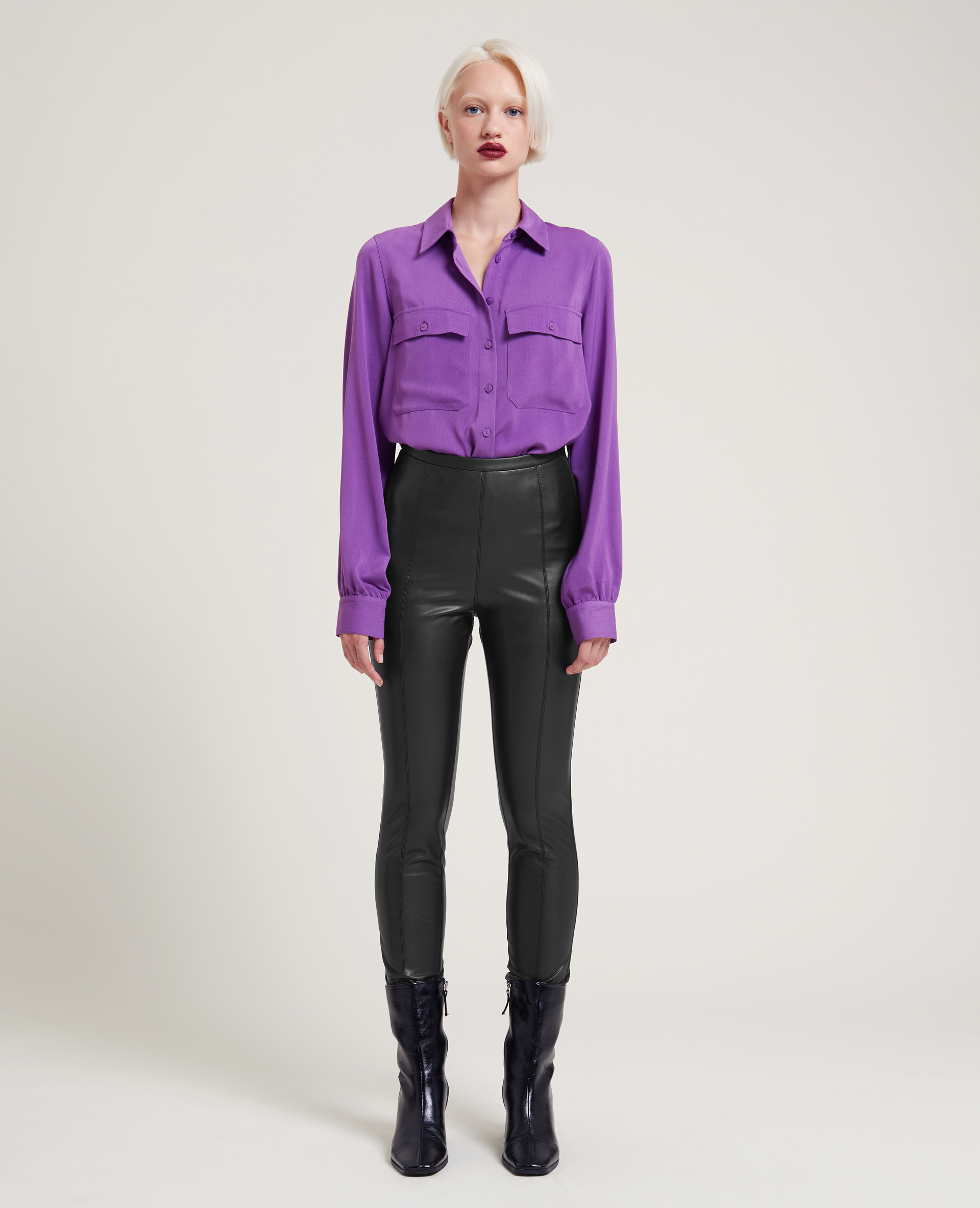 Legging simili cuir noir - Pimkie