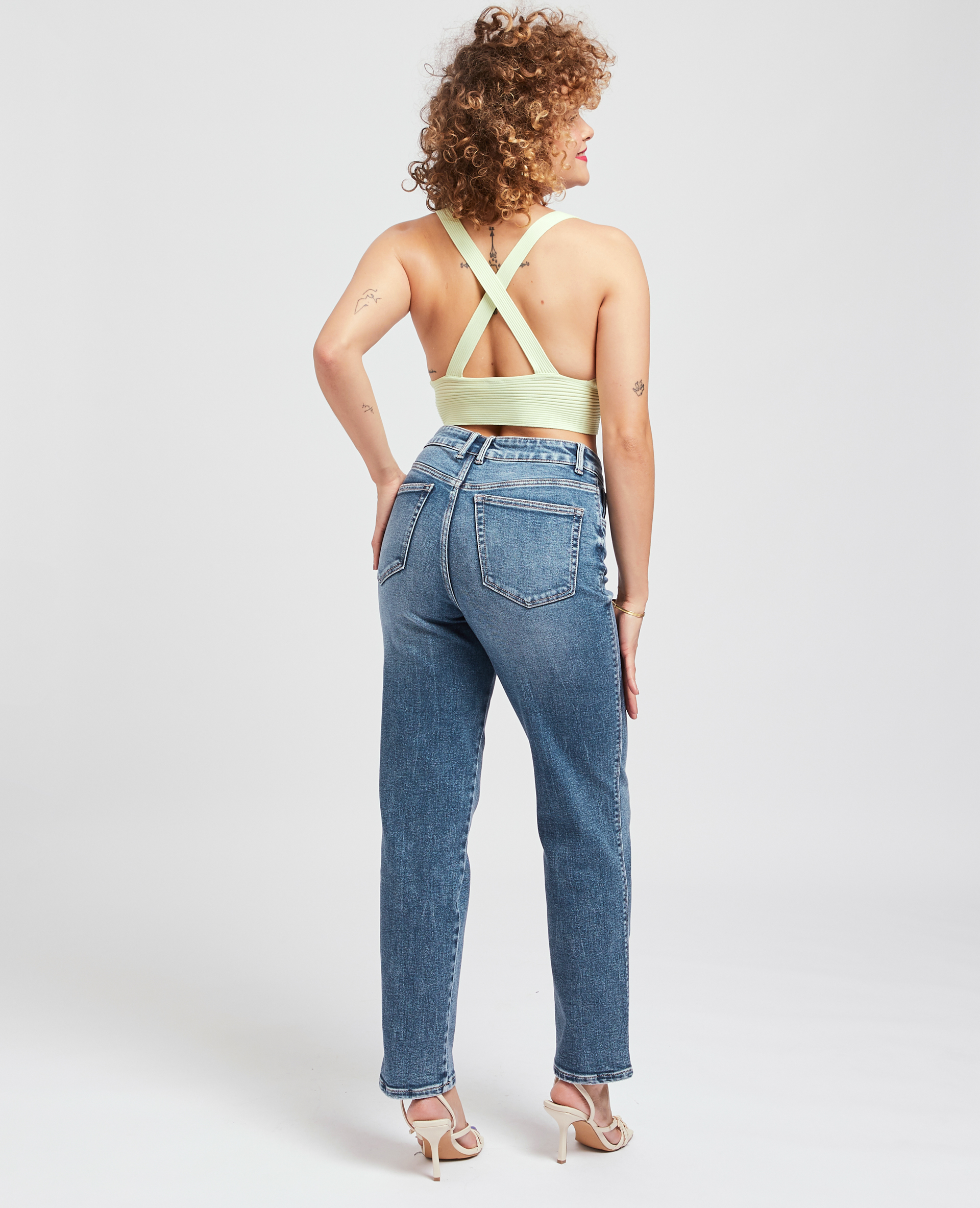 Jean droit stretch bleu denim - Pimkie
