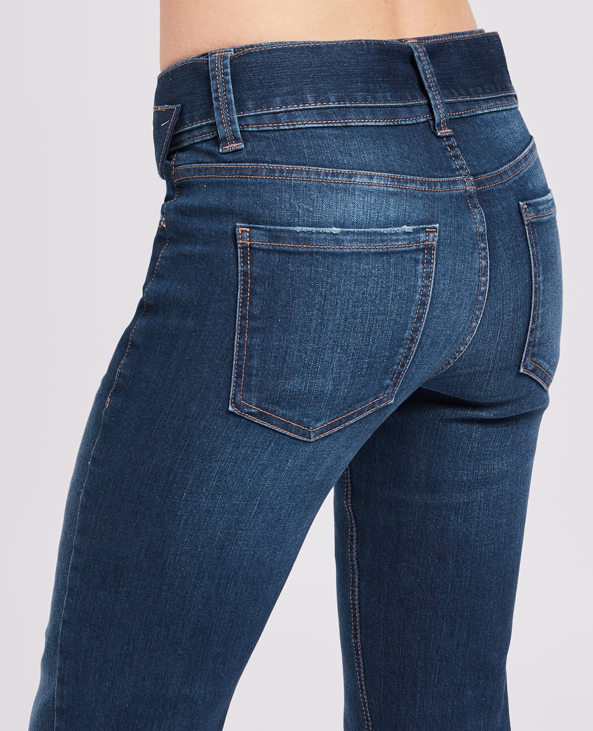 Jean flare taille basse avec ceinture bleu brut - Pimkie