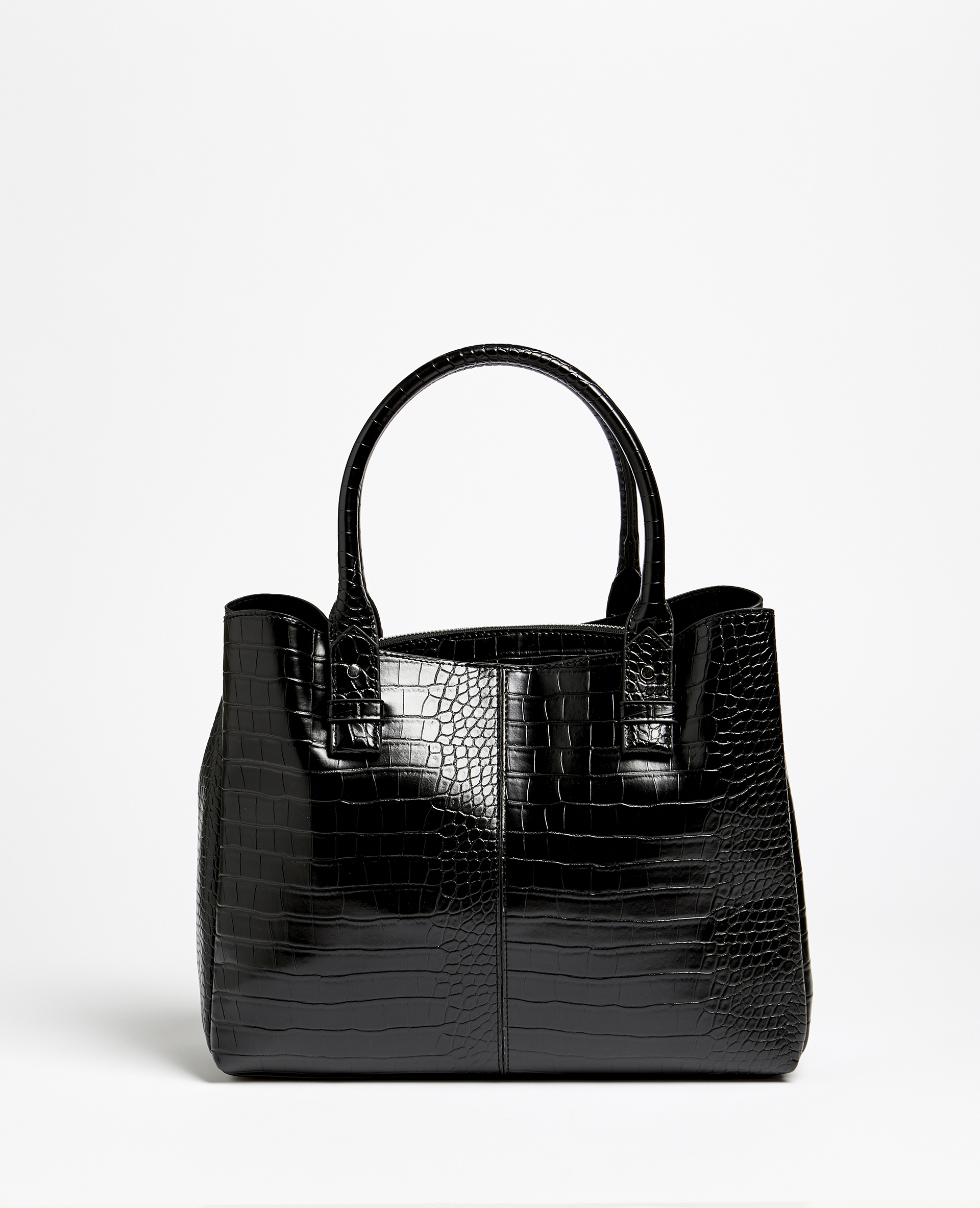 Sac cabas croco noir sale