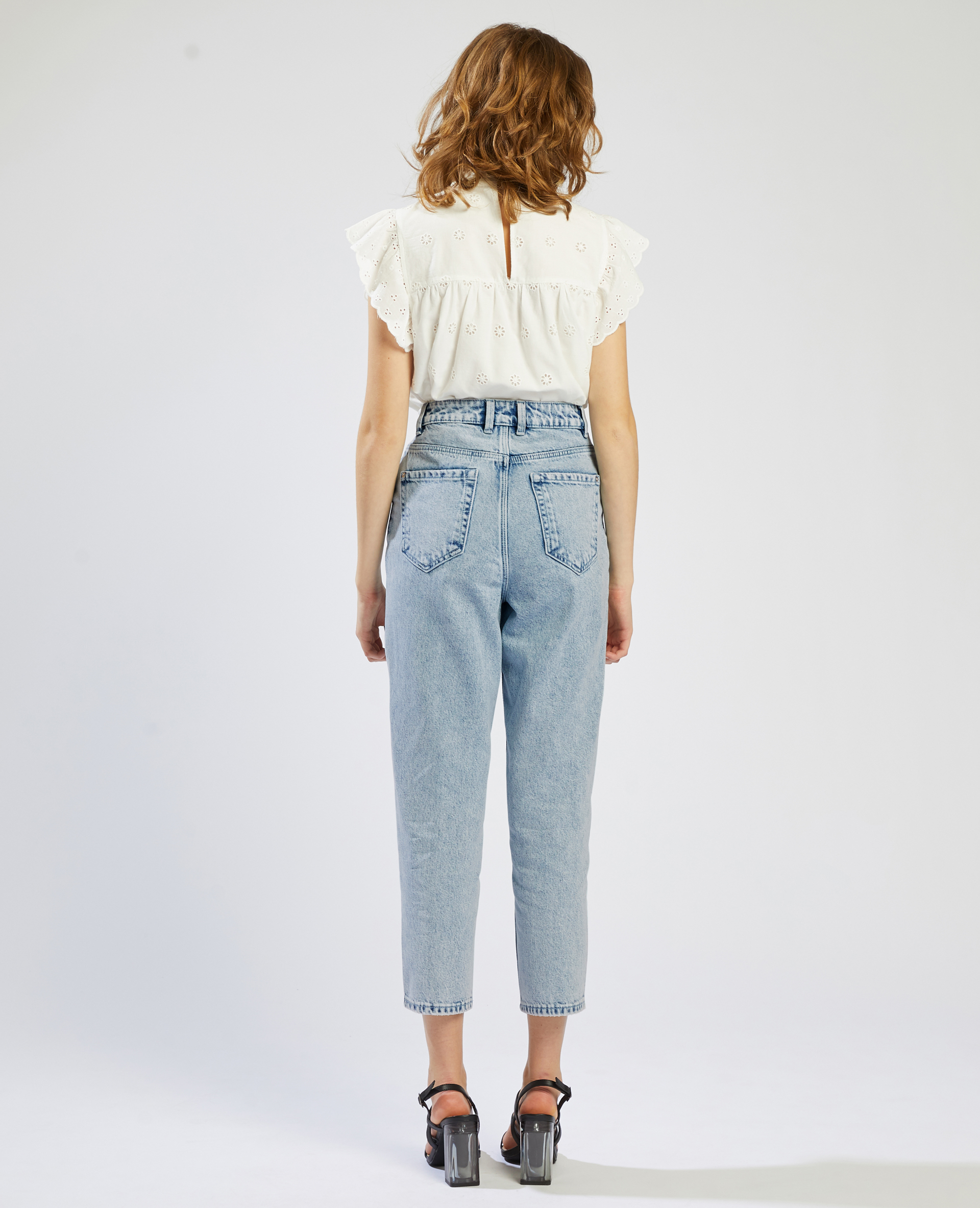 Jean mom taille haute bleu clair - Pimkie