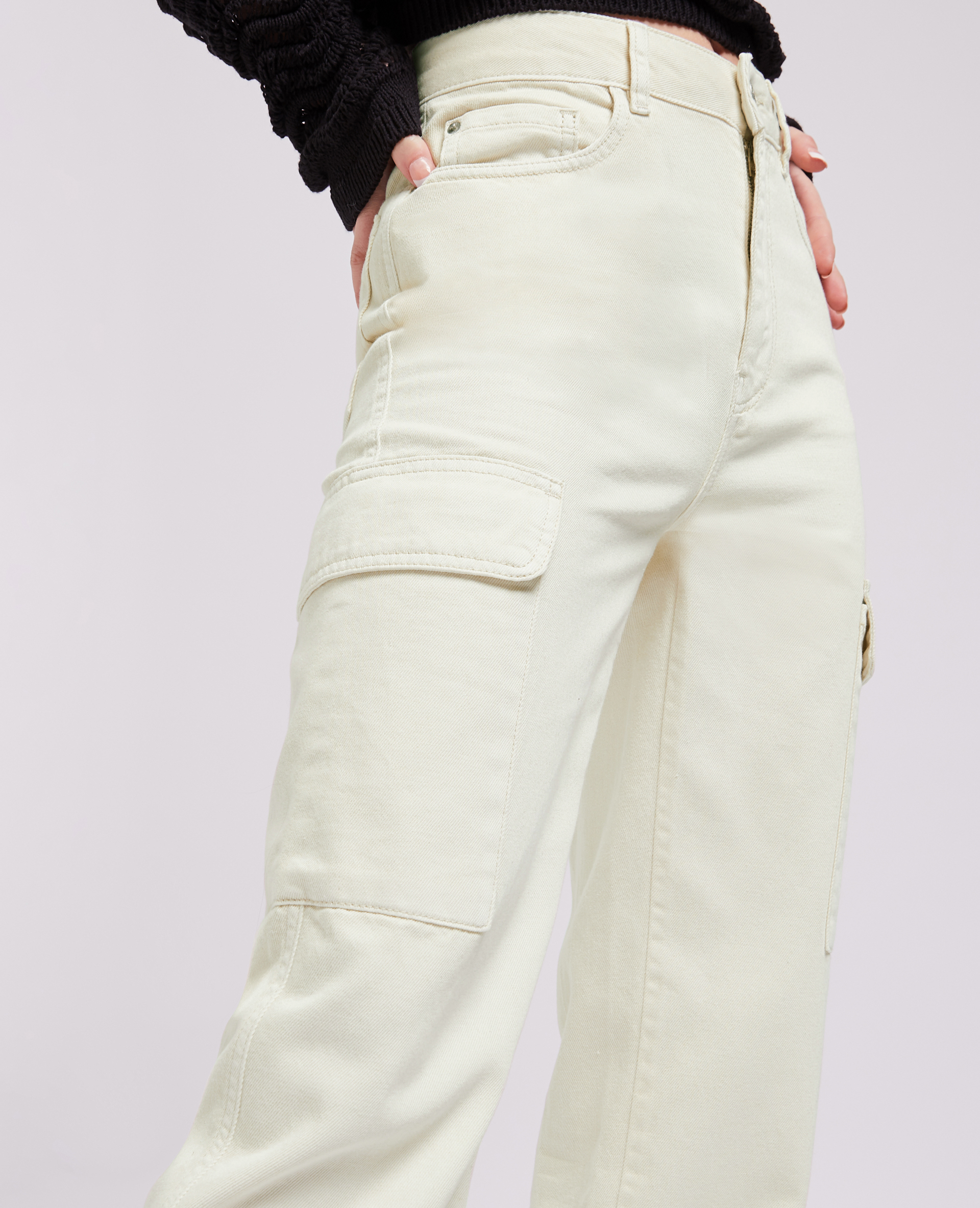 Jean cargo droit blanc - Pimkie
