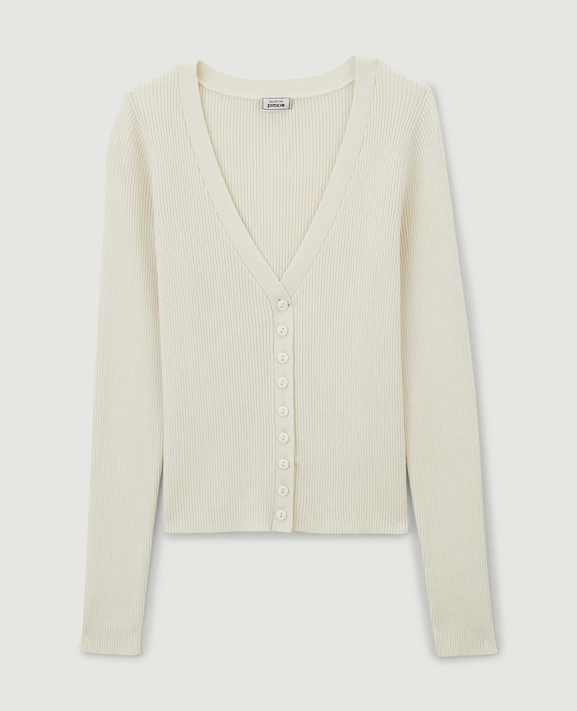 Gilet en maille côtelée blanc - Pimkie