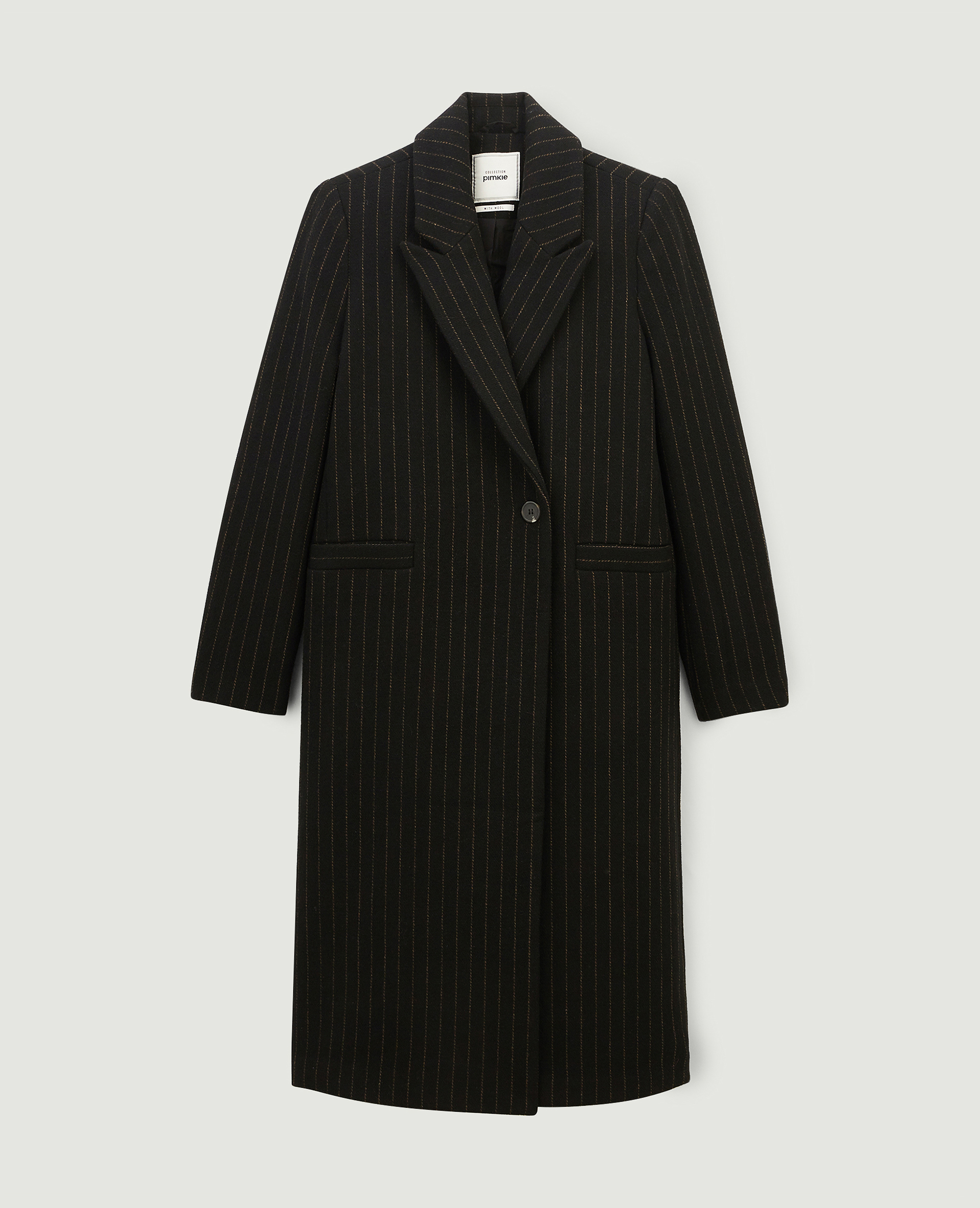 Manteau long avec laine noir - Pimkie