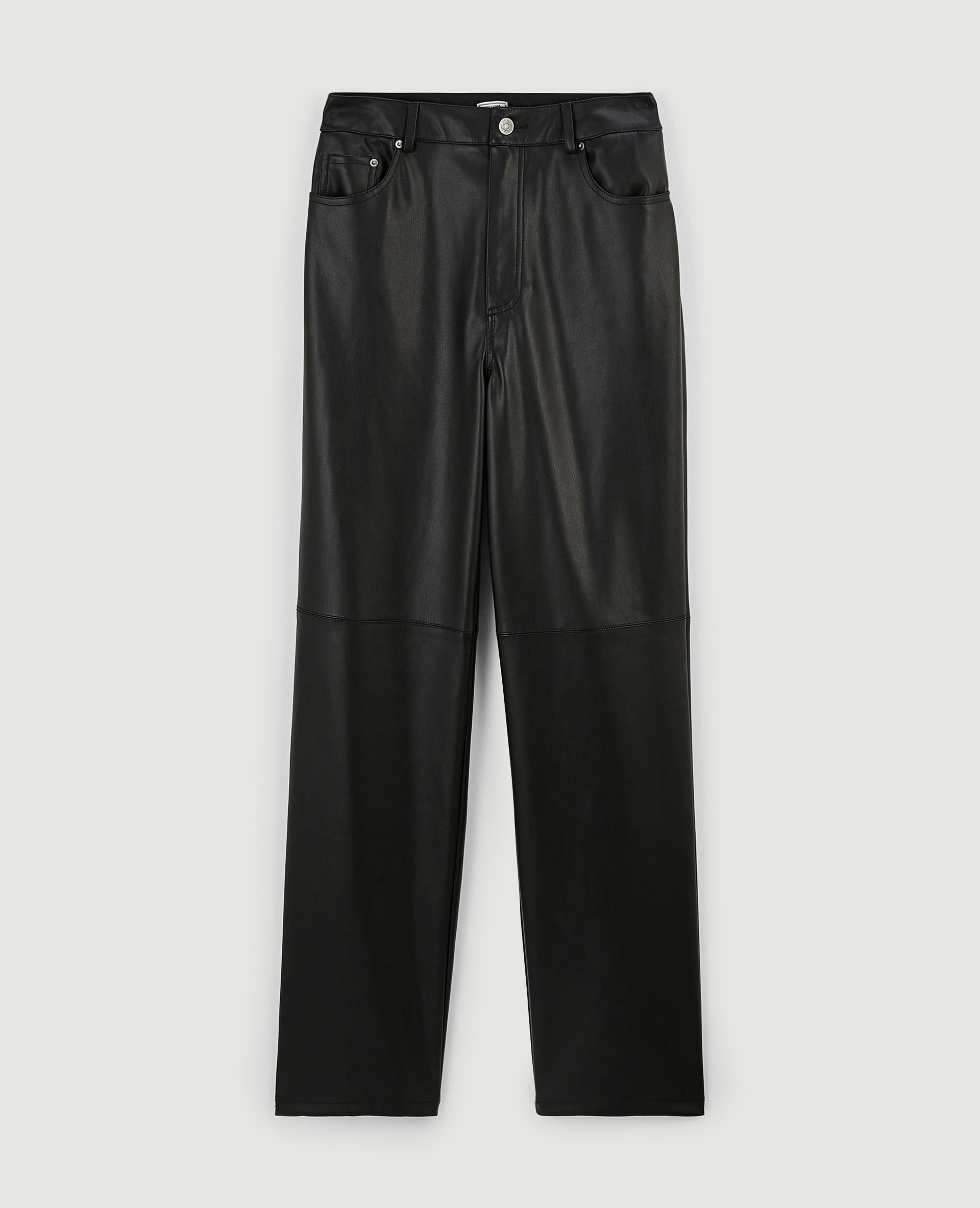 Pantalon droit en simili cuir noir - Pimkie