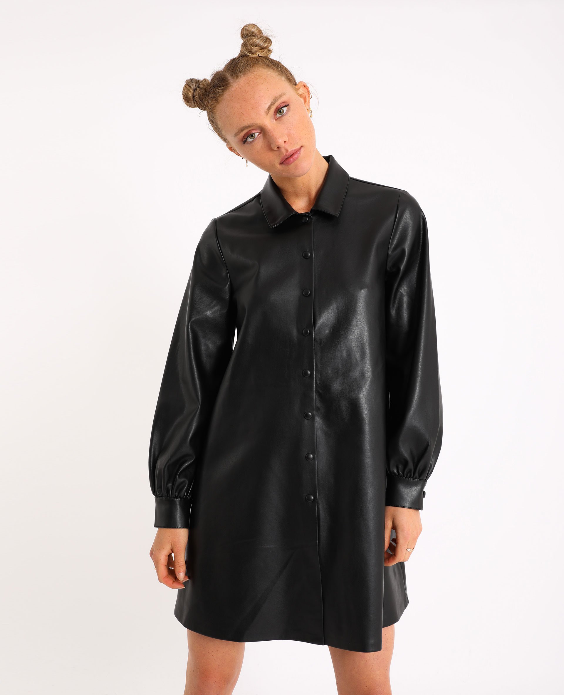 Robe chemise en cuir sales