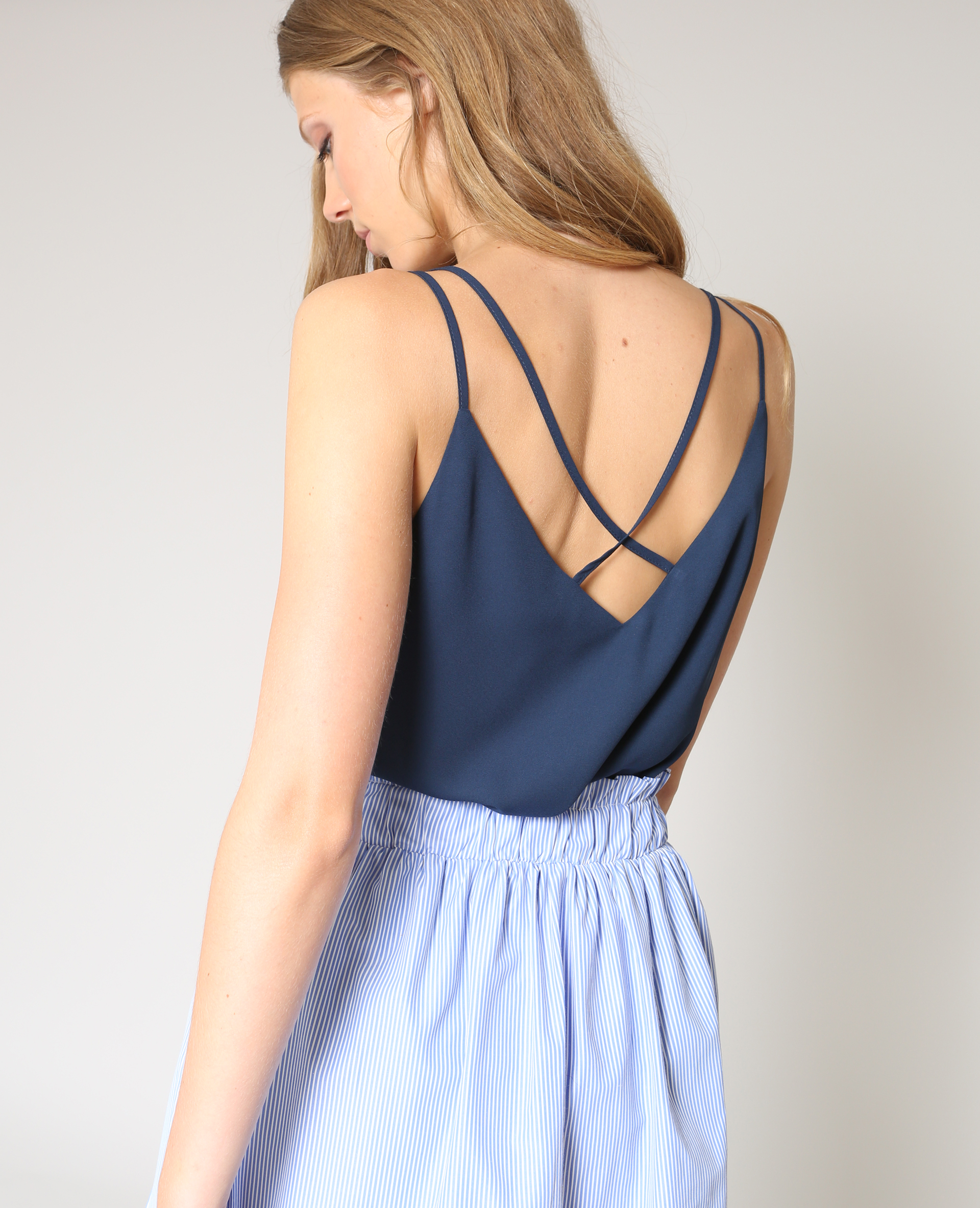 Top à fines bretelles bleu marine - Pimkie