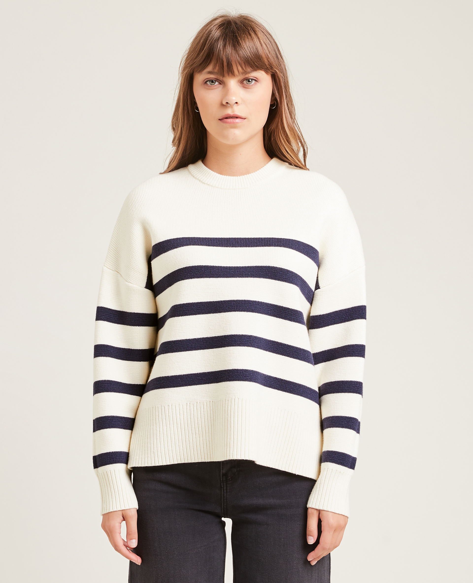 Pull marin en maille écru - Pimkie