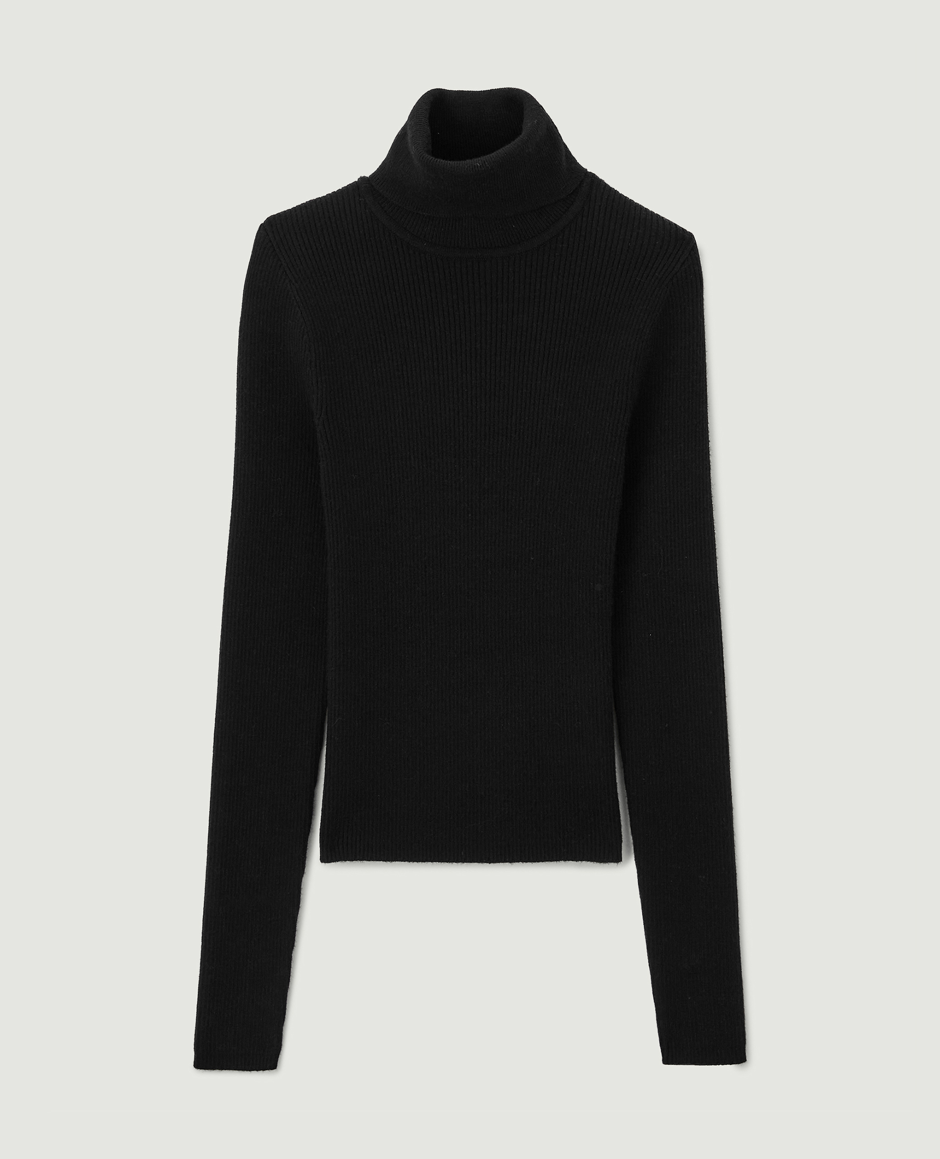 Pull col roulé maille côtelée noir - Pimkie