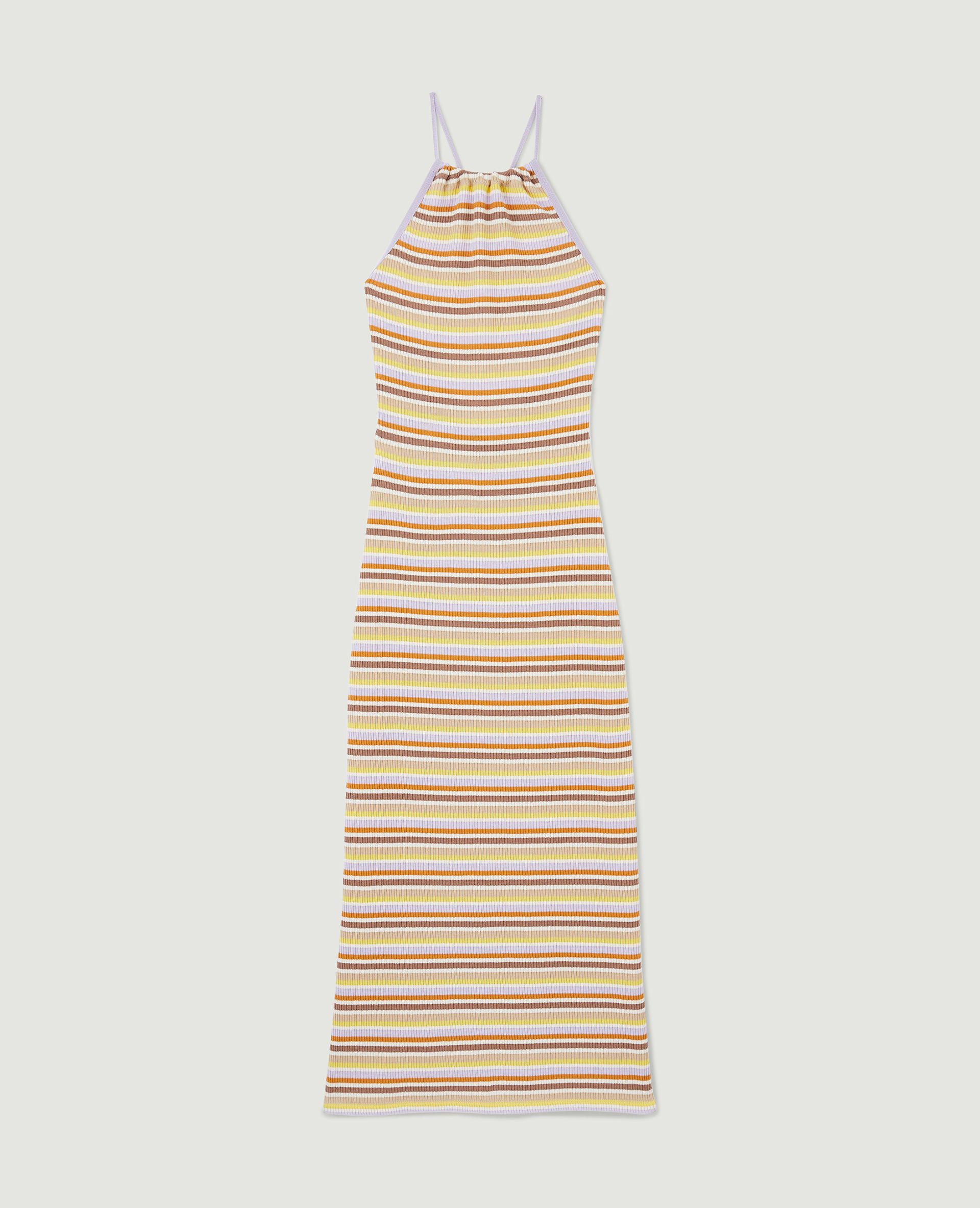 Robe longue maille côtelée mauve - Pimkie