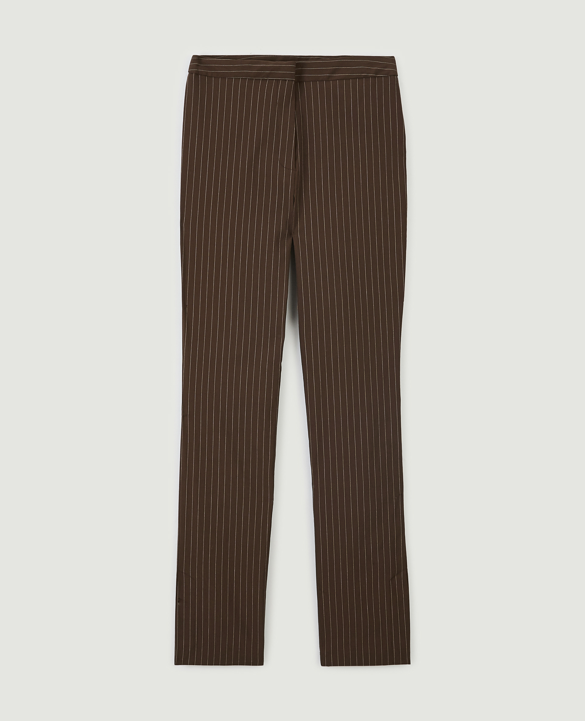 Pantalon slim droit avec fentes marron - Pimkie
