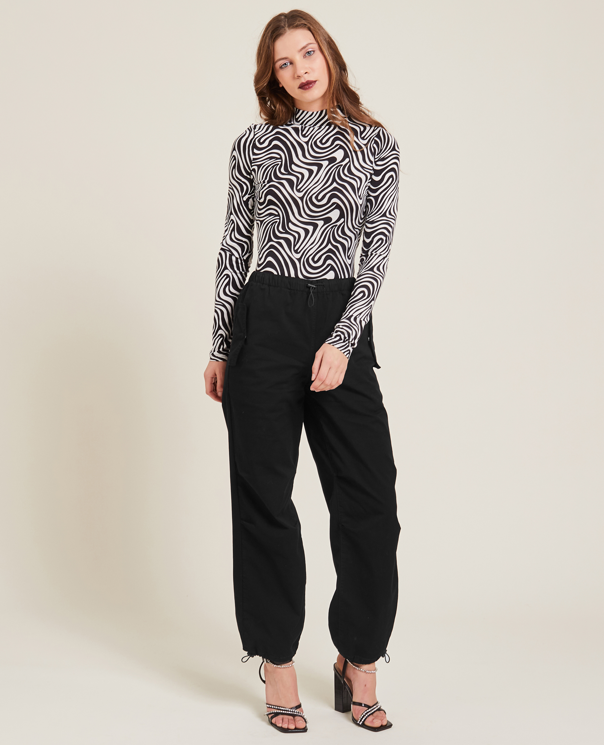 Pantalon parachute multipoche noir - Pimkie